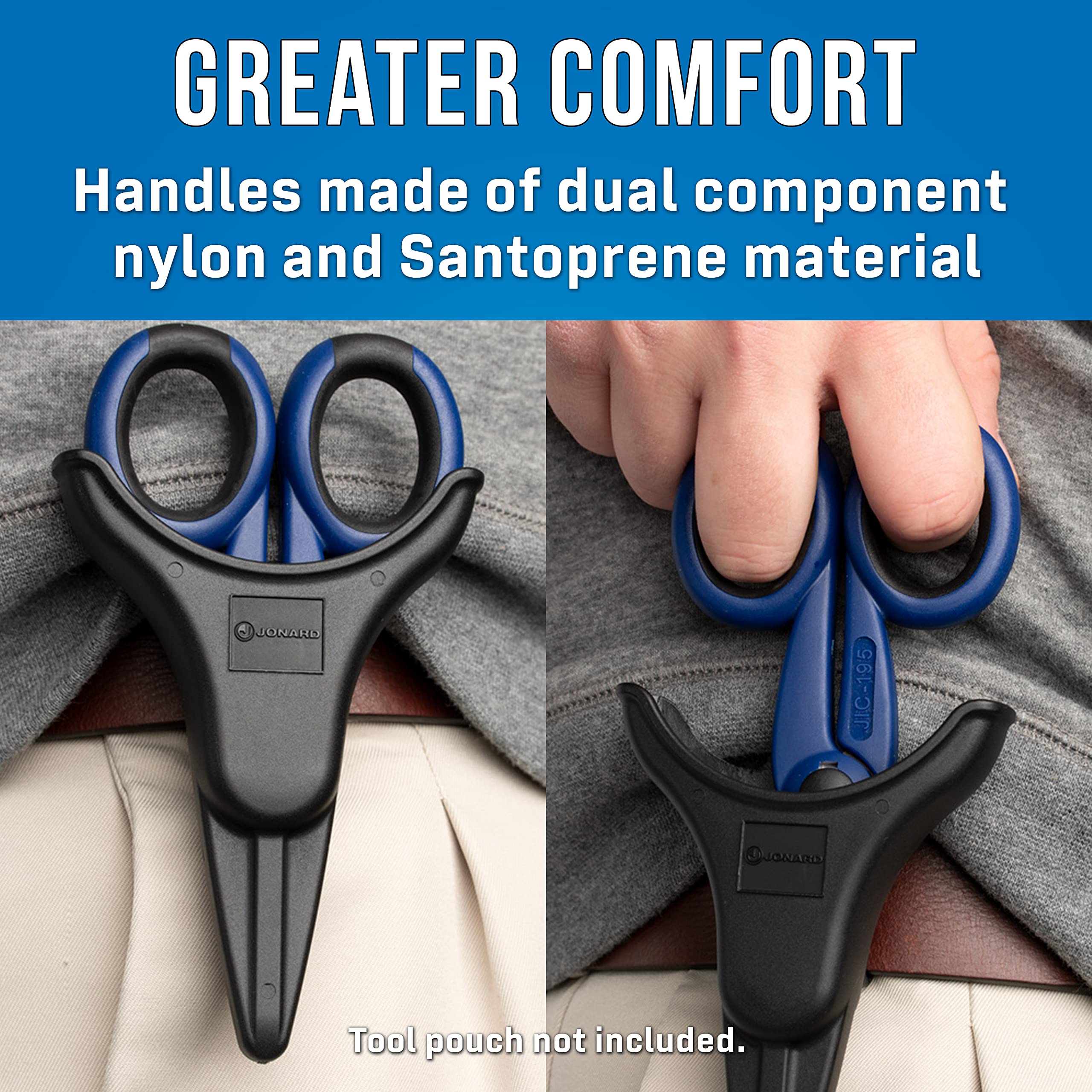 Jonard Tools JIC-195 Professional Stainless Steel Communication Scissors - Heavy Duty Wire Cutting Shears for Telecom, Network Cables & DIY Projects