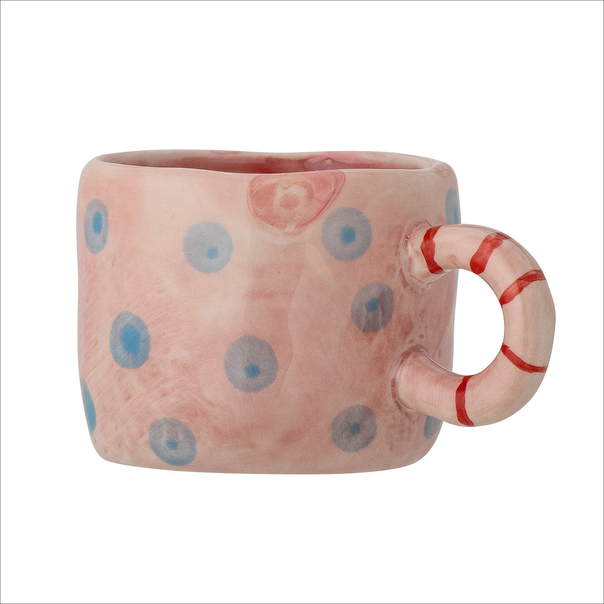 Bloomingville Nini Stoneware Mini Cup - Small Ceramic Coffee Cup for Espresso, Tea, or Dessert - Elegant Rose Design for Home, Cafe, or Gift