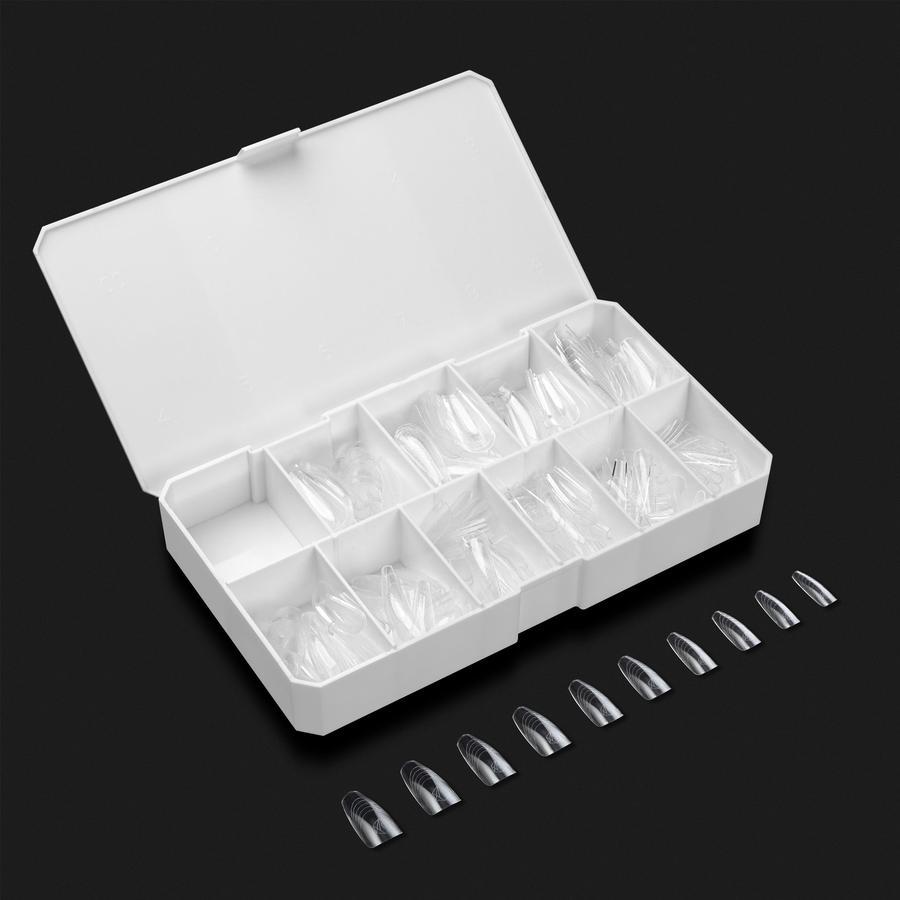 Apres French Manicure Gel X Kit - Natural Coffin Medium (330 Pcs) | Professional Salon-Quality Nail Extension Set for Long-Lasting Manicures at Home or Salon