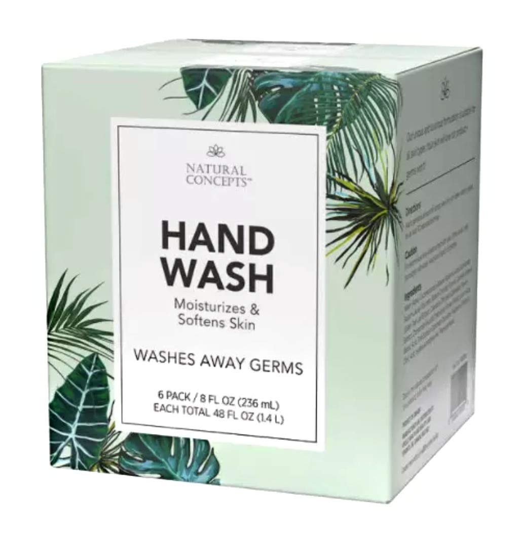 6-Pack Hand Wash Refillable Pump Bottles, 8 oz Each - Gentle on Skin, Perfect for Kitchen, Bathroom & Office Use