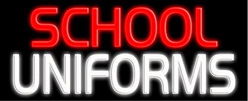 Custom School Uniforms Neon Sign #10289 - Handmade in USA - Perfect for School Spirit, Home Decor & Gift Ideas