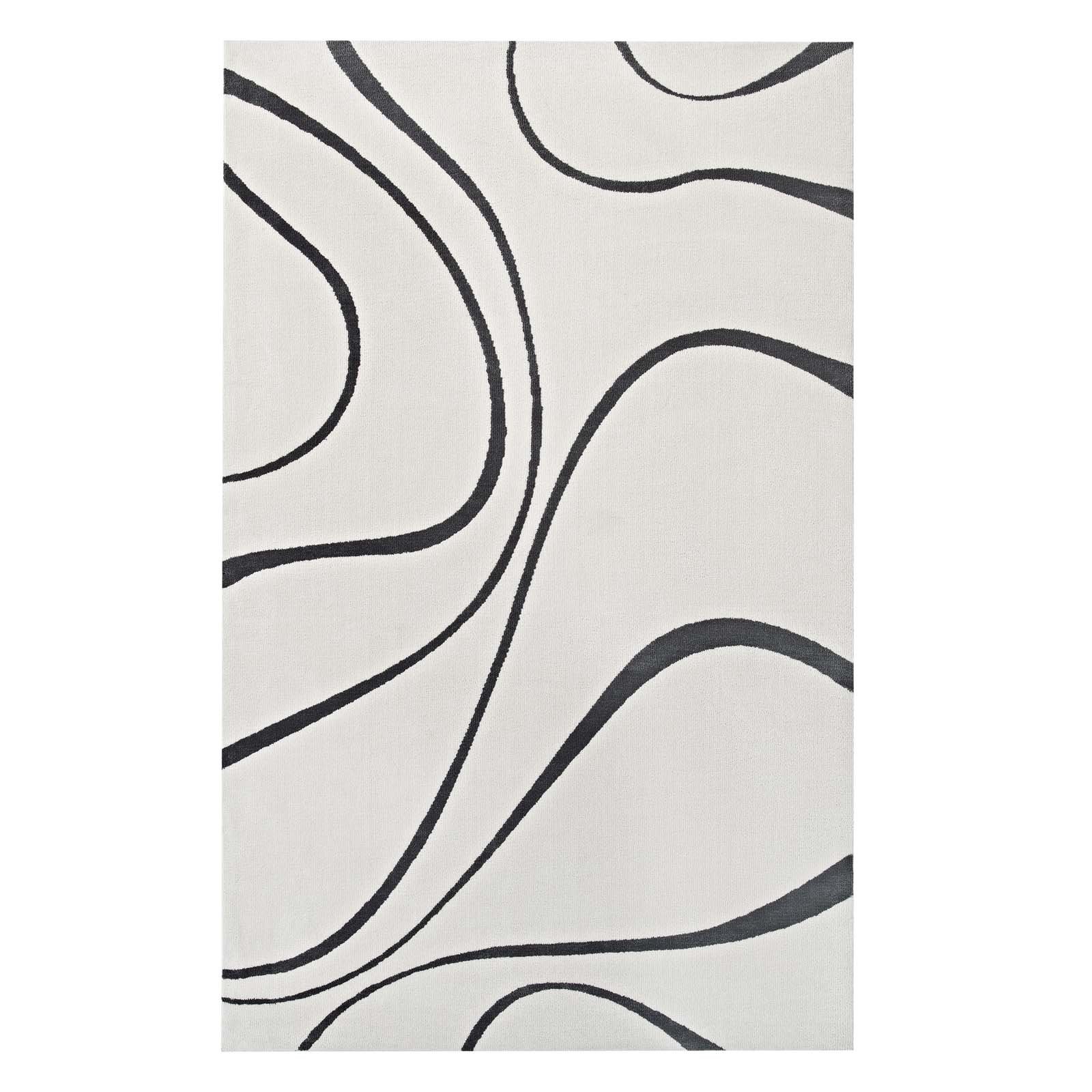 Modern Contemporary Urban Living Room Area Rug - Soft Fabric Floor Carpet Runner in Multi-Gray Shades | Perfect for Lounge, Bedroom & Office Decor