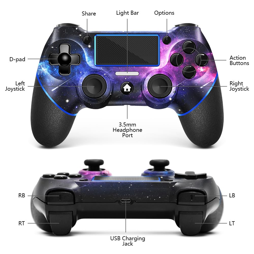 Upgraded Wireless PS4 Controller for PS4/Pro/PC - Gaming with Motion & Audio