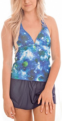 Blue Cosmo Halter W/ Skirt