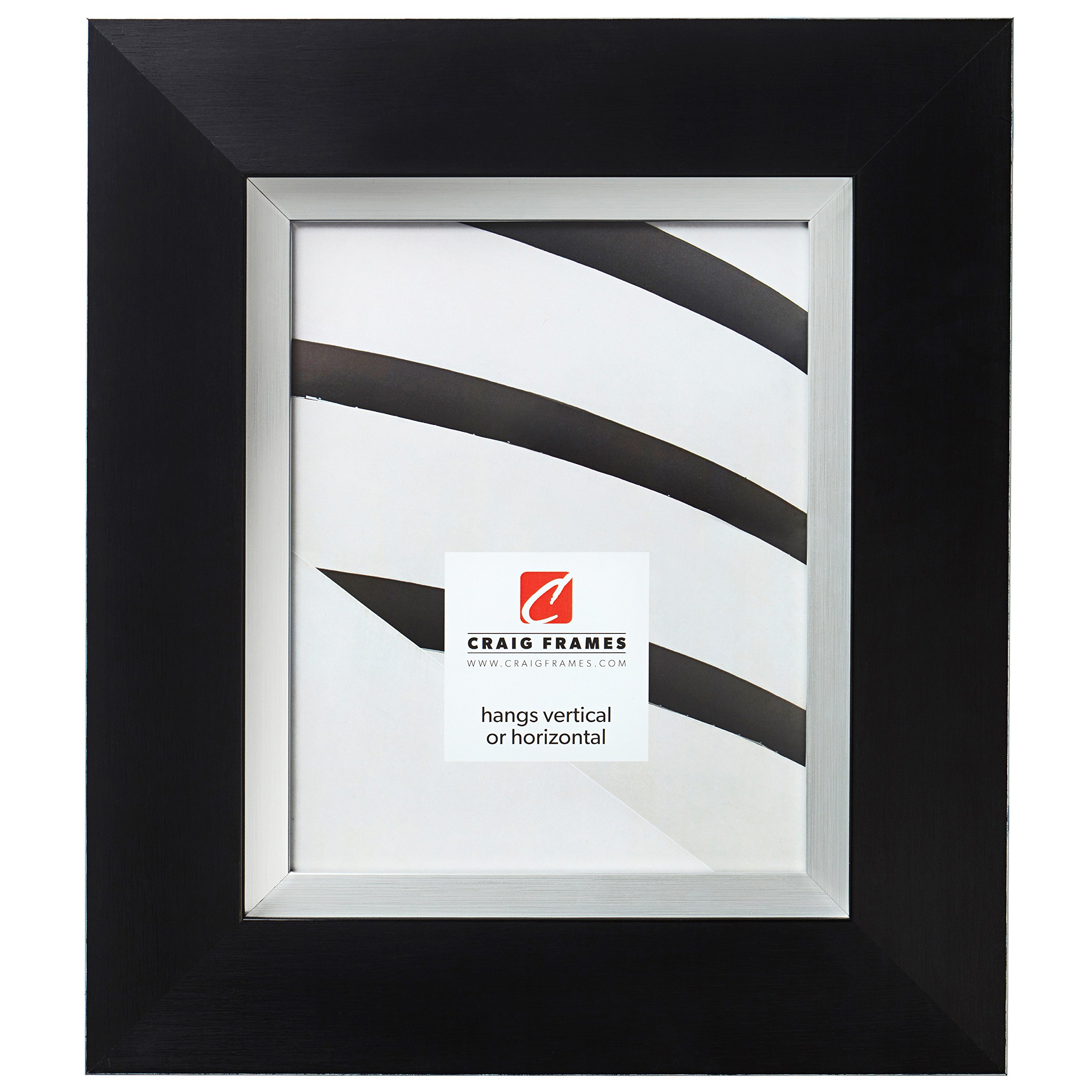 Craig Frames 11x14 Black & Silver Picture Frame for Wall Art & Photos