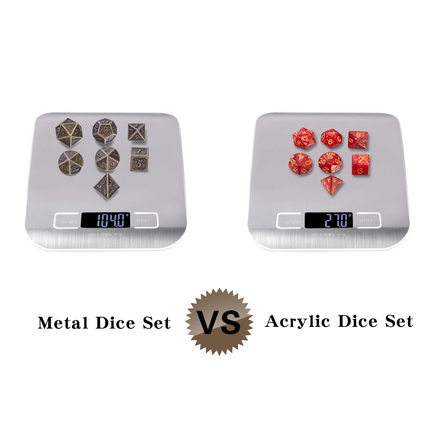 7PCS Ancient Design Brass DND Metal Dice Set with Premium Metal Box - Perfect for Dungeons & Dragons, Tabletop RPG Games, and Collectors (Dungeon Master Accessories)