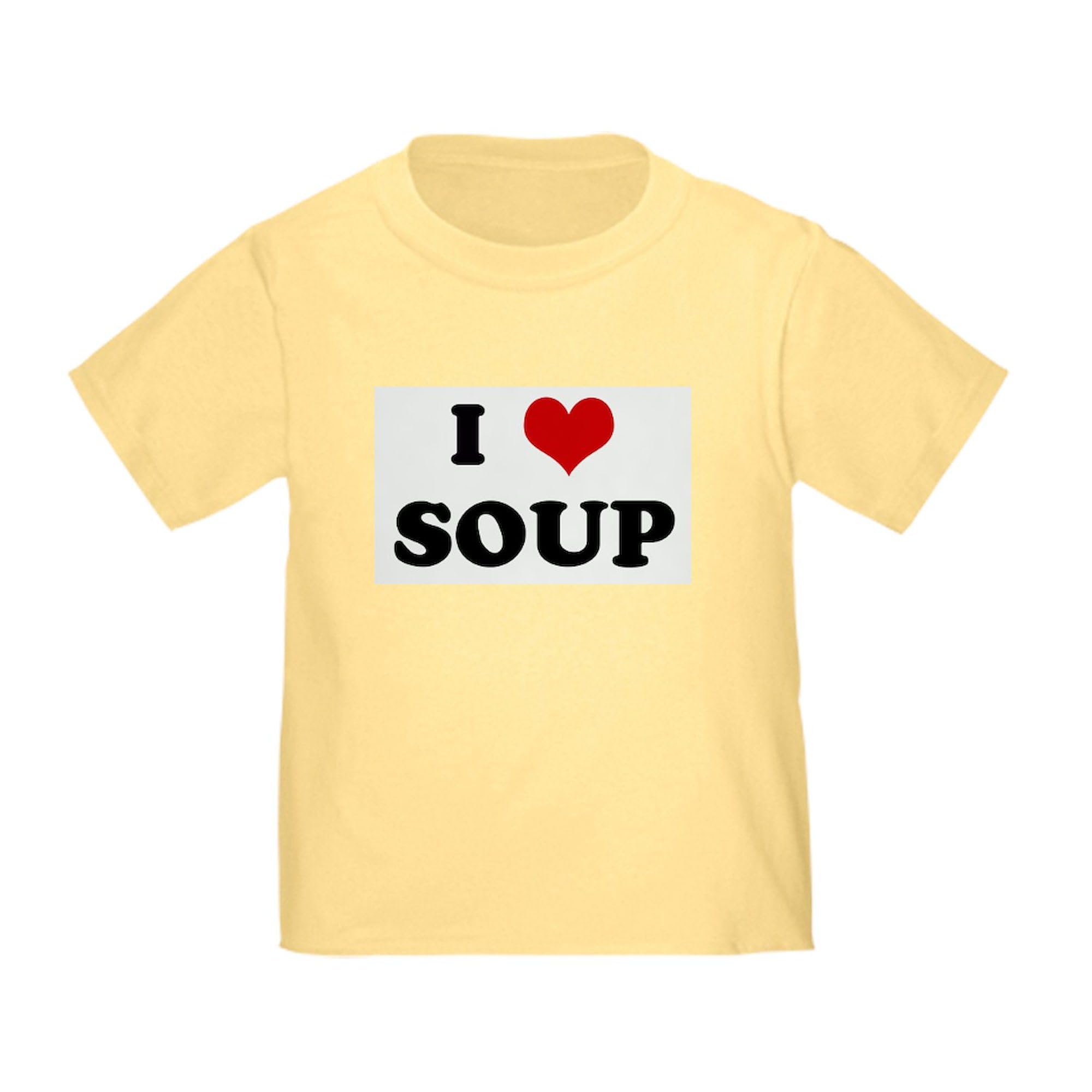 CafePress I Love Soup Toddler T-Shirt - 100% Cotton Cute Graphic Tee for Kids | Perfect for Playdates, Family Photos & Casual Outings
