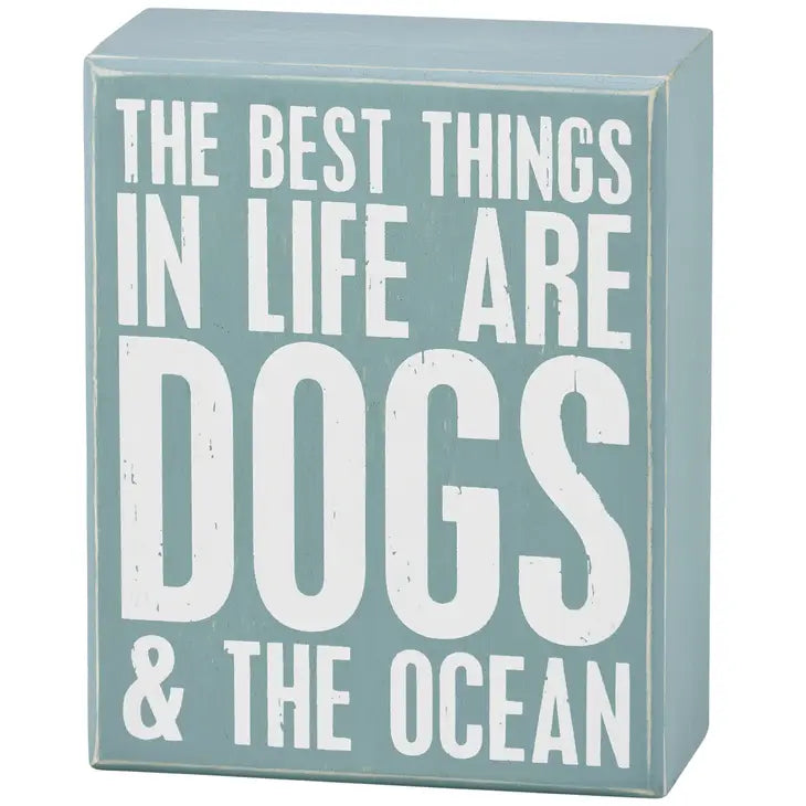 Custom Dog & Ocean Themed Wooden Box Sign - Personalized Pet Lover Gift for Home Decor, Beach House, or Dog Owner's Room