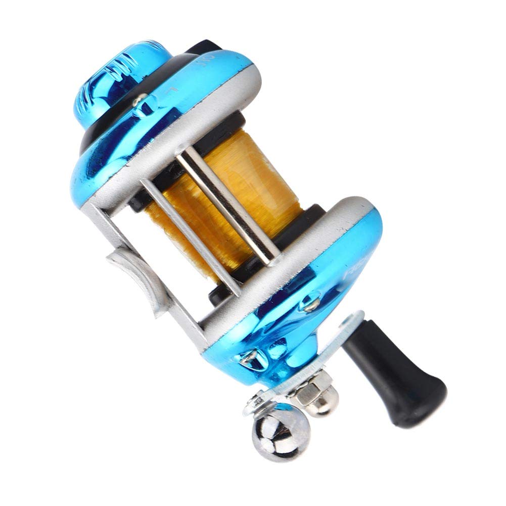 Premium ABS Drum-Type Fishing Reel - Lightweight Freshwater & Ice Fishing Gear with Smooth Drag System (Blue) | Ideal for Trout, Bass, and Walleye Fishing in Lakes and Rivers