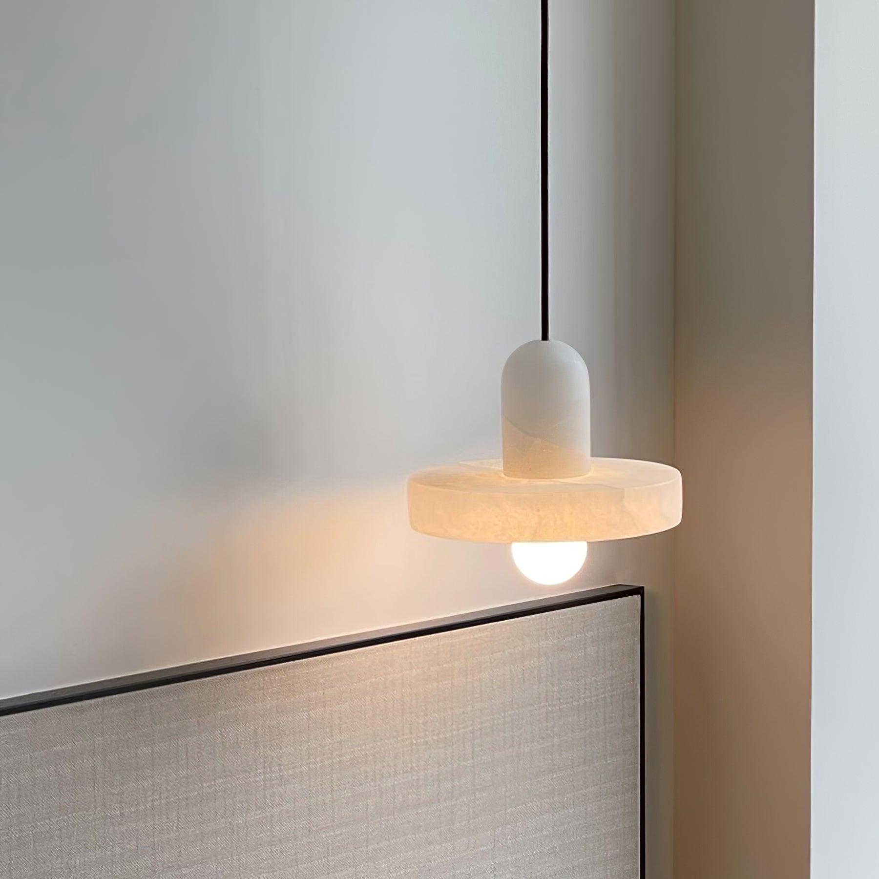 Elegant Carrara Marble Pendant Lamp - Modern Glass Hanging Light Fixture for Kitchen Island, Dining Room & Bedroom Decor