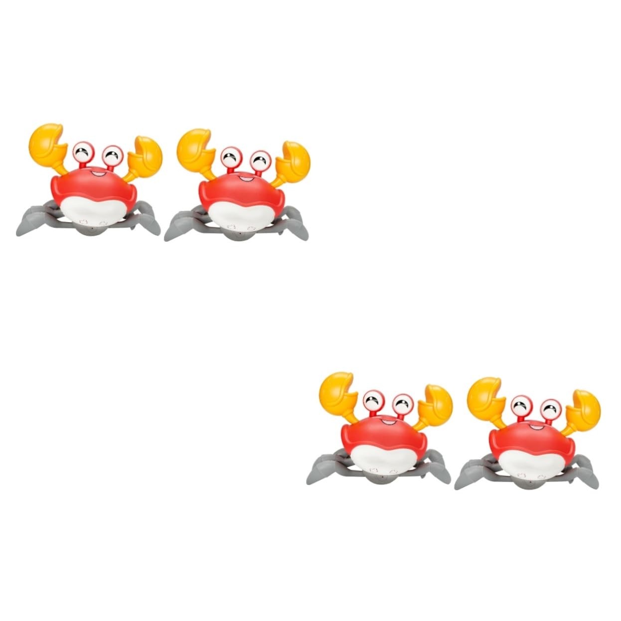 FAVOMOTO 2-Pack Orange Plastic Crab Crawling Toys for Babies & Toddlers - Fun Interactive Learning Toys for Sensory Play & Early Childhood Development