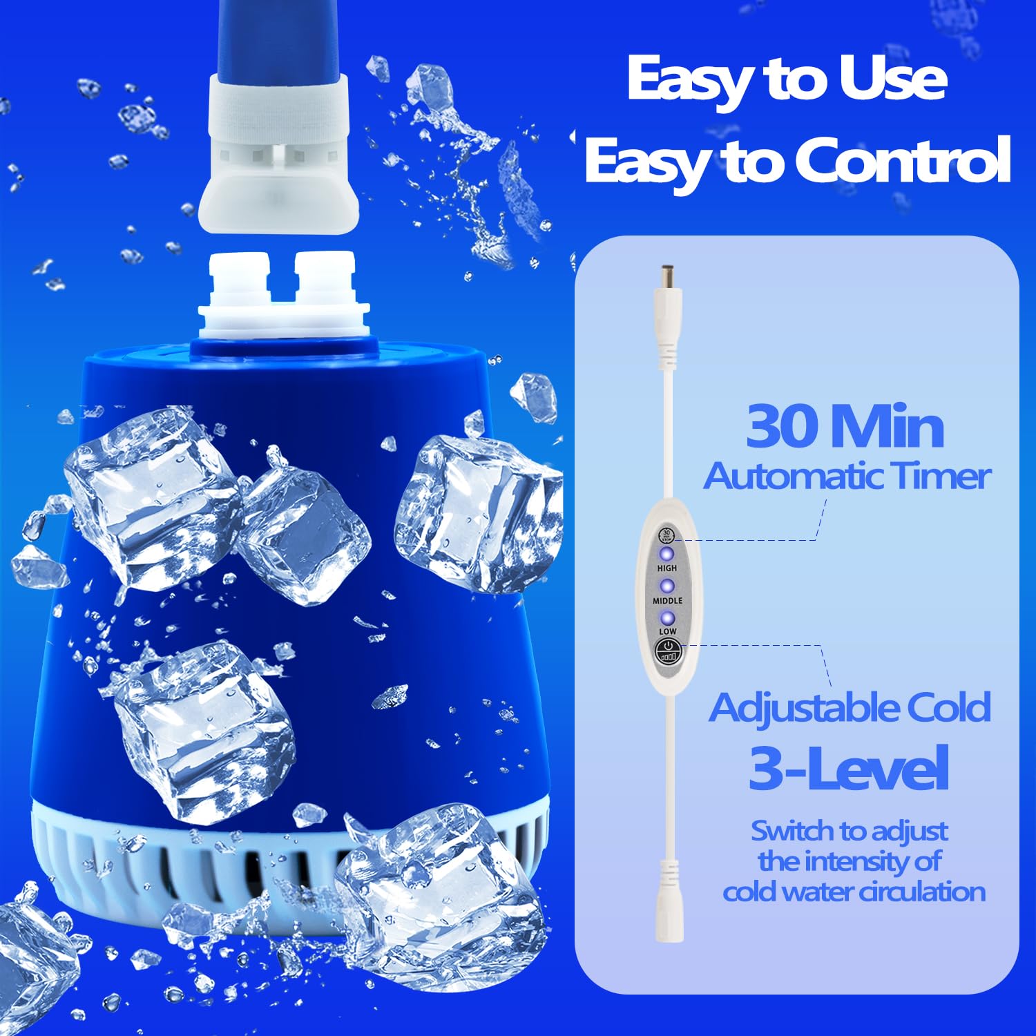 Cold Therapy System Ice Machine for ACL Knee Surgery Recovery - Quiet Pump, Portable Knee Ice Pack with Flexible Kit - Relieves Pain from Sports Injuries, Strains & Sprains - Ideal for Post-Surgery, Arthritis & Joint Stiffness at Home or Gym