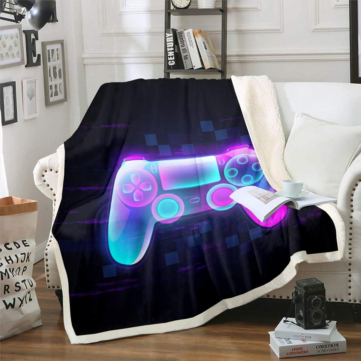Feelyou Kids Football Fleece Throw Blanket - Soft Sherpa Sports Blanket for Boys & Teens (60