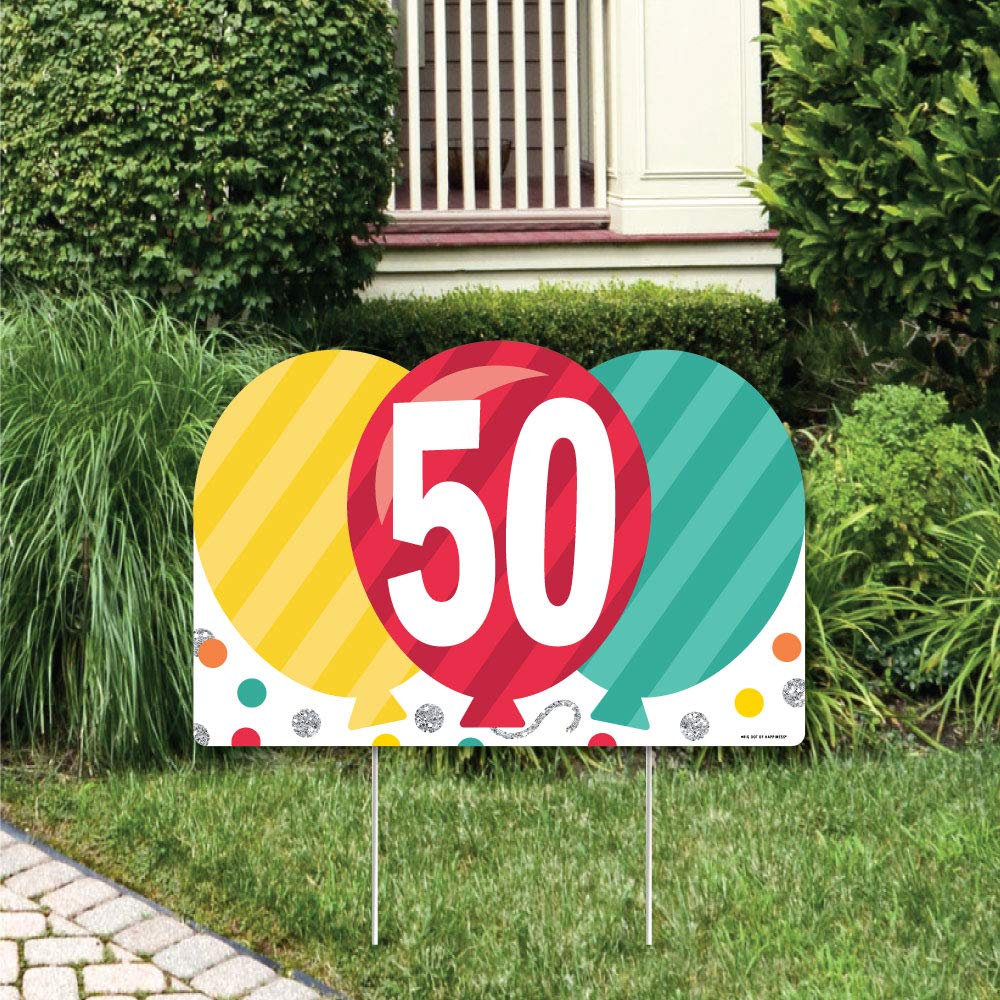 Personalized Colorful Happy Birthday Lawn Party Decorations - Custom Birthday Yard Sign with Big Dot of Happiness Design - Perfect for Outdoor Celebrations, Backyard Parties & Festive Events