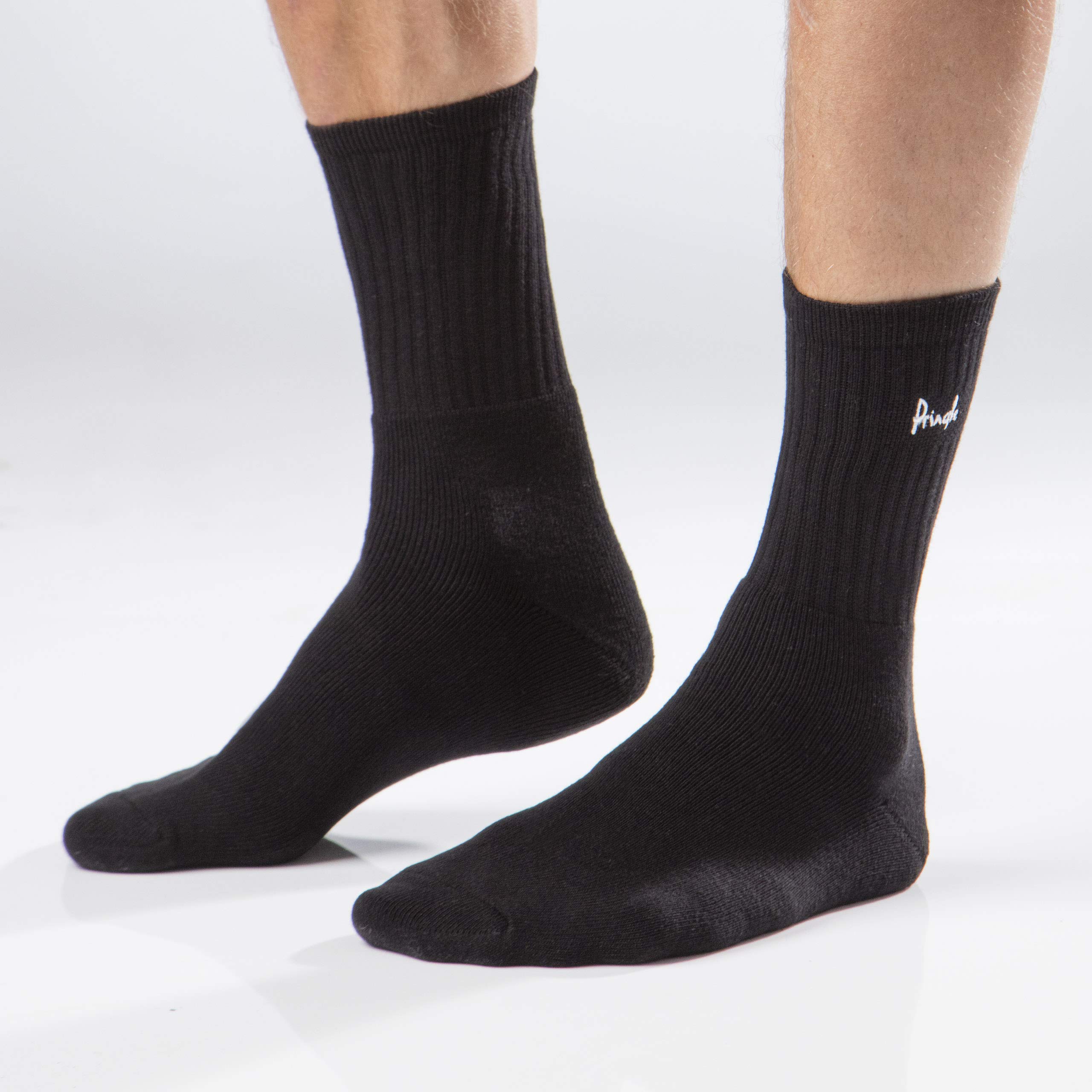 Men's 6-Pair Pringle Full Cushion Athletic Socks - Breathable Workout Socks for Running, Gym & Sports Activities