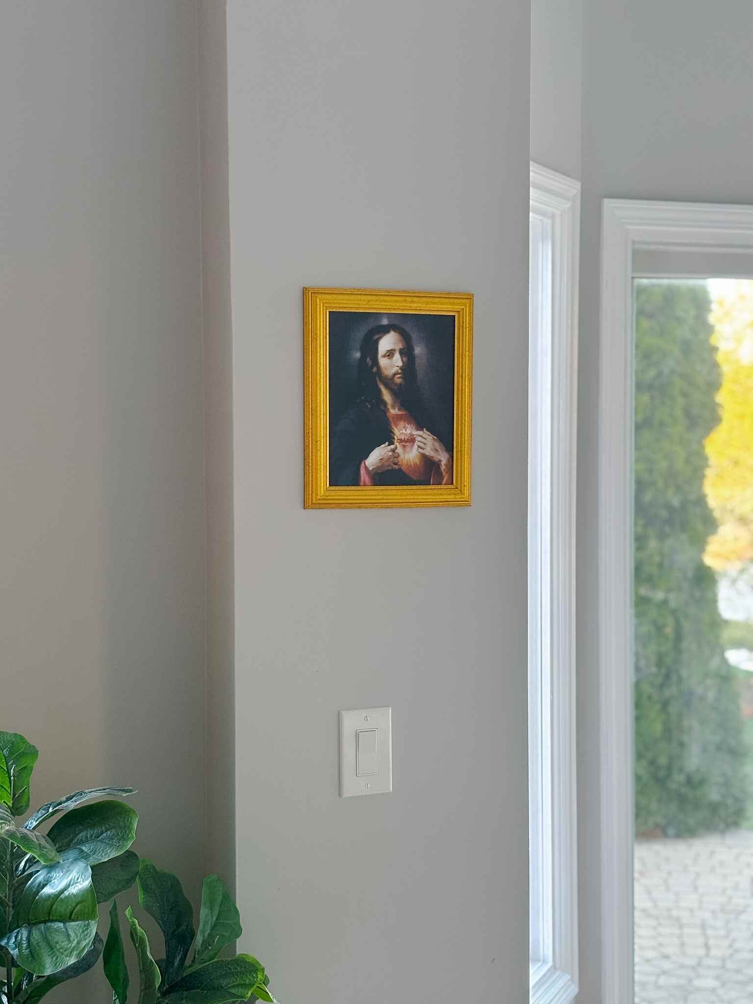 Sacred Heart of Jesus Framed Wall Art - Religious Home Decor for Living Room, Bedroom & Church - Perfect for Prayer Spaces & Catholic Gifts