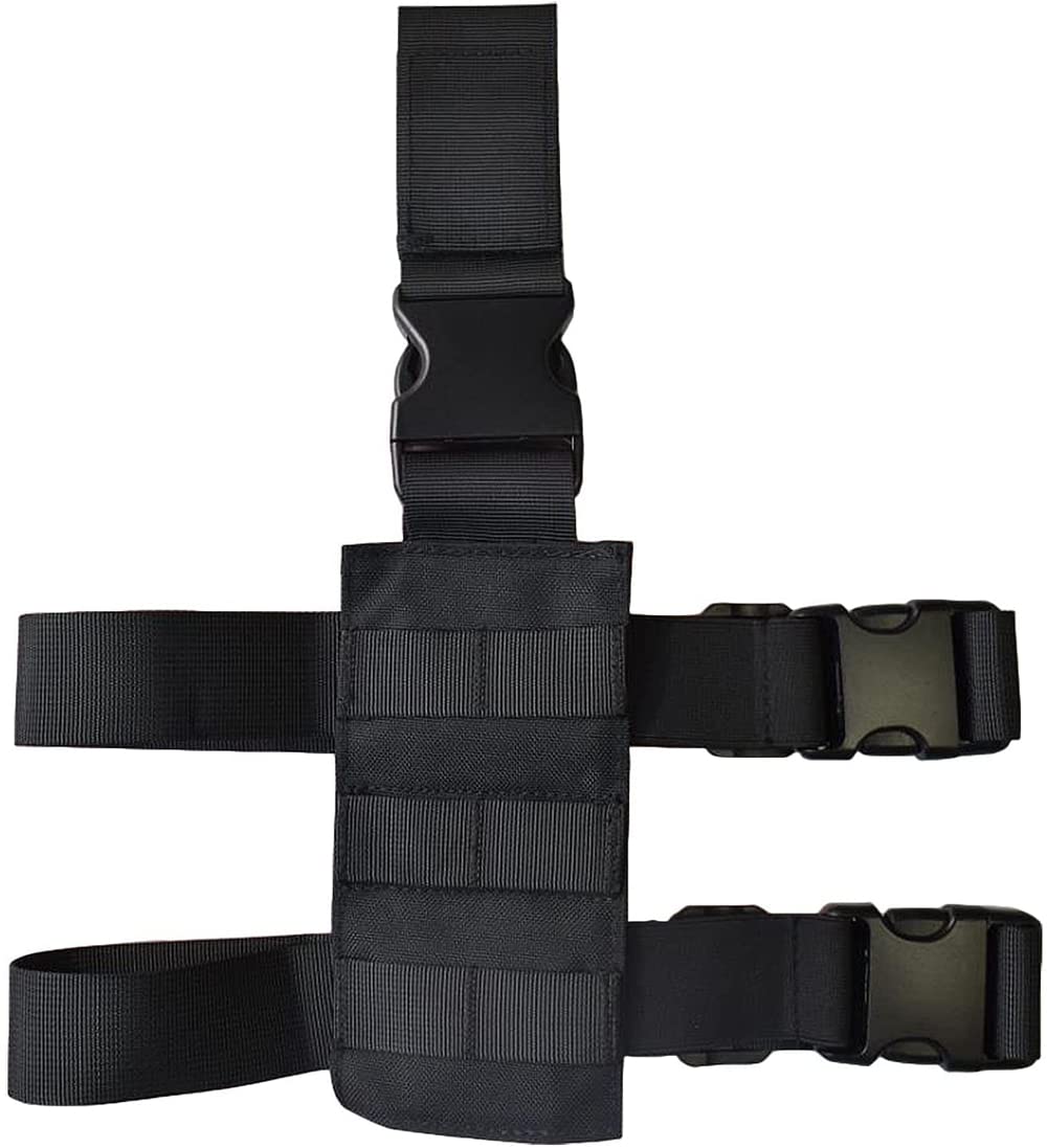 Tactical MOLLE Drop Leg Gun Holster Platform - Universal Magazine Pouch & Thigh Rig Panel Adapter with Quick Release - Perfect for Hunting, Airsoft & Tactical Training