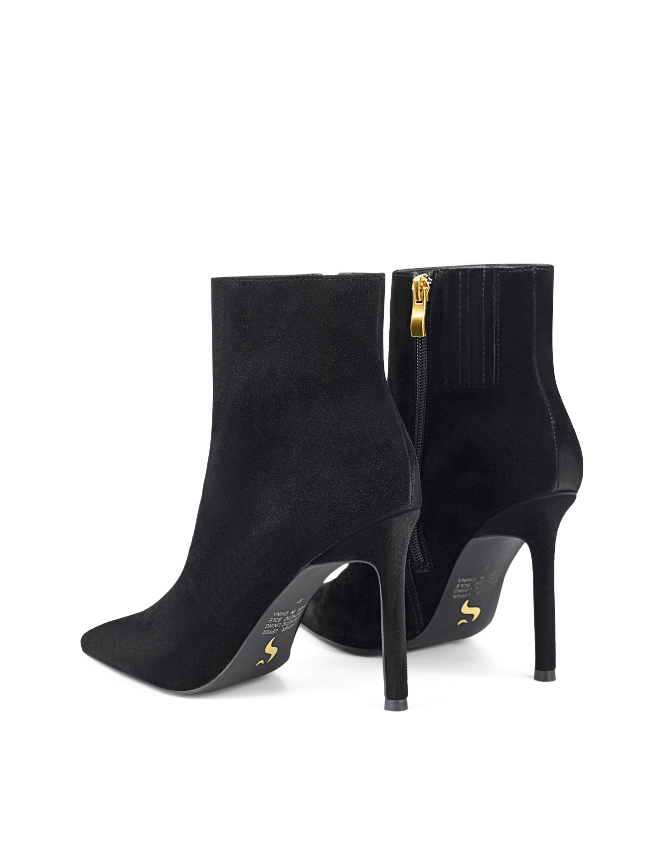 Townes Stiletto Ankle Boots for Women - Black Suede Pointed Toe Heeled Booties for Party, Night Out & Office Wear