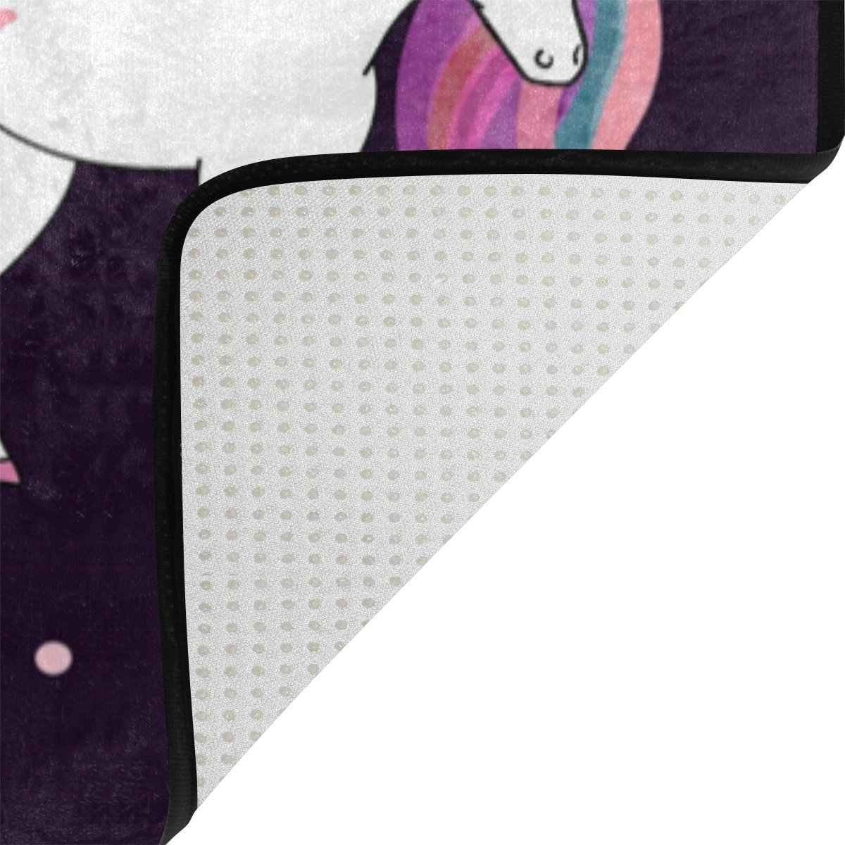 ALAZA 7' x 5' Cartoon Unicorn Star Area Rug - Soft Non-Slip Kids Room Carpet for Bedroom, Living Room & Nursery - Perfect for Playrooms, Dorm Decor and Fantasy Themed Spaces