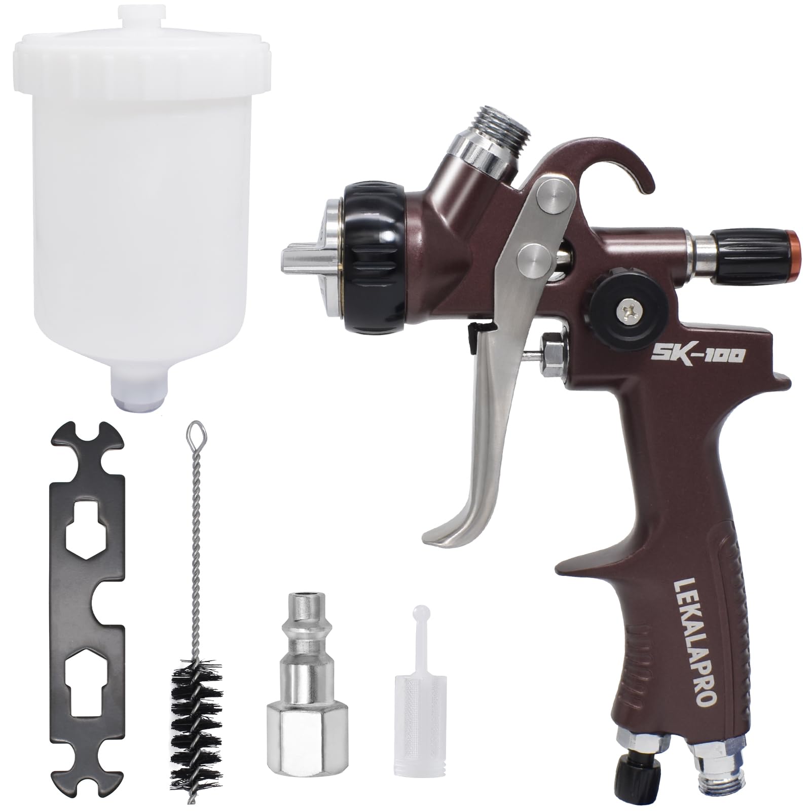 Premium SK100 HVLP Spray Gun 1.3mm Nozzle - Professional Automotive Paint Sprayer for Cars, Furniture, Varnish & Top Coat - Ideal for Auto Body Repair, DIY Projects & Professional Finishing