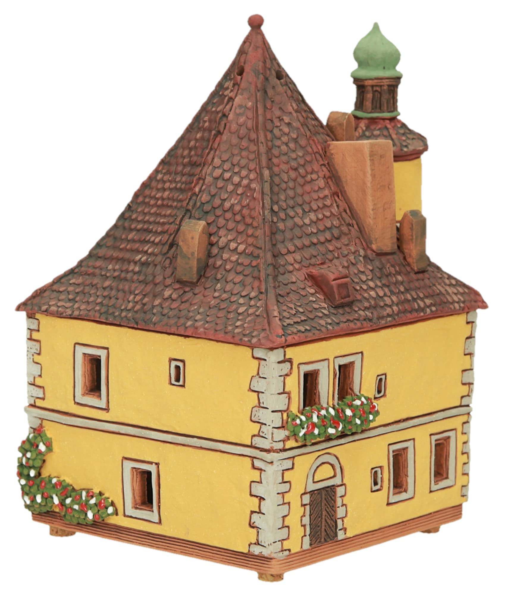 Ceramic Miniature House Replica - Historic Spitalbereiter Rothenburg Germany, Tea Light Candle Holder, Home Decor Gift for Collectors | Perfect for Christmas Villages, Tabletop Displays & Cozy Ambiance