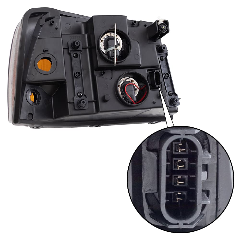 Brock Replacement Headlight Assembly Set - Driver & Passenger Side Compatible with 2002-2009 GMC Envoy (Part# 15866071, 15866070) | Direct Fit Replacement for Improved Night Visibility & Safety Driving