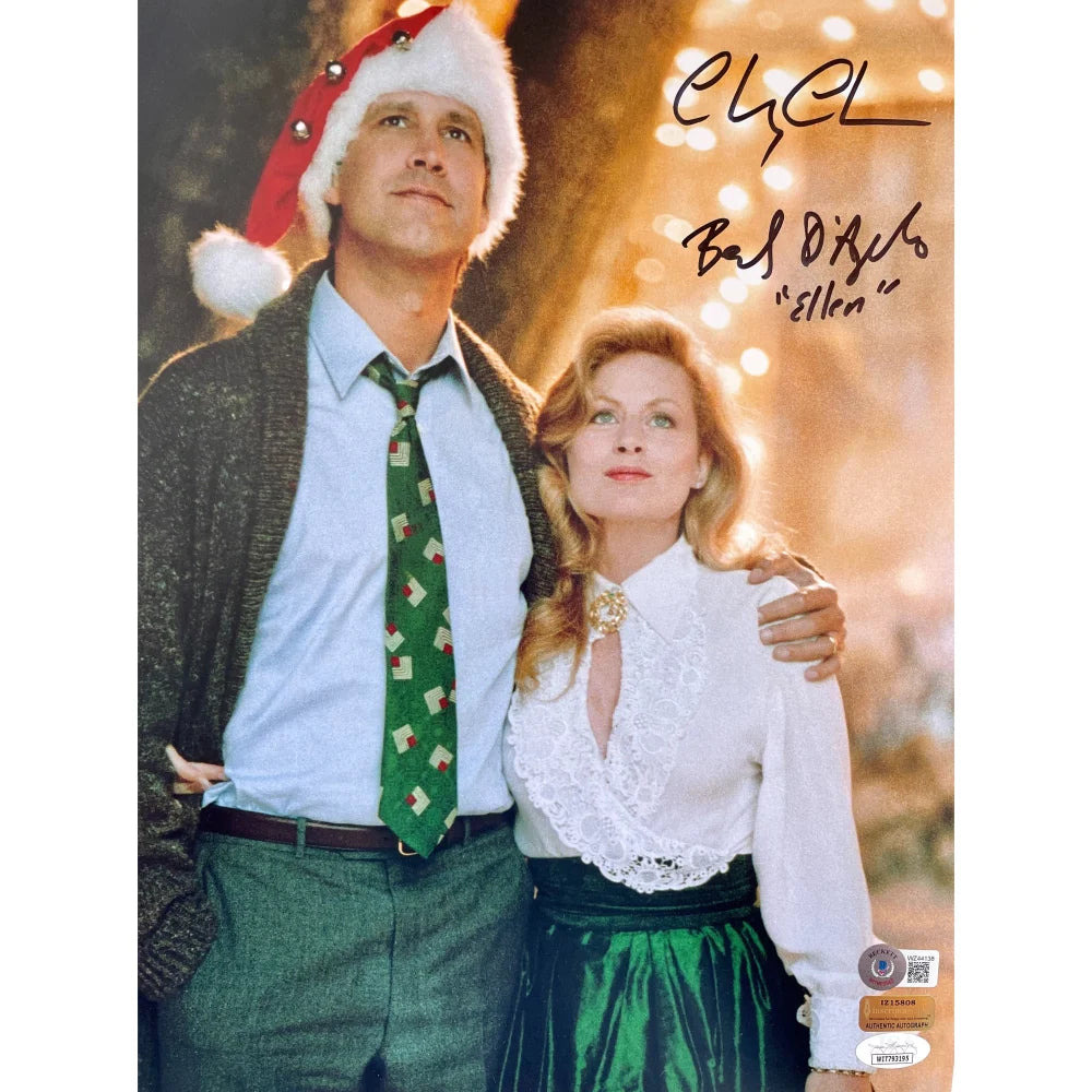 Chevy Chase & Beverly D'Angelo Signed Christmas Vacation 11x14 Photo with JSA COA - Authentic Autographed Memorabilia for Holiday Movie Fans & Collectors