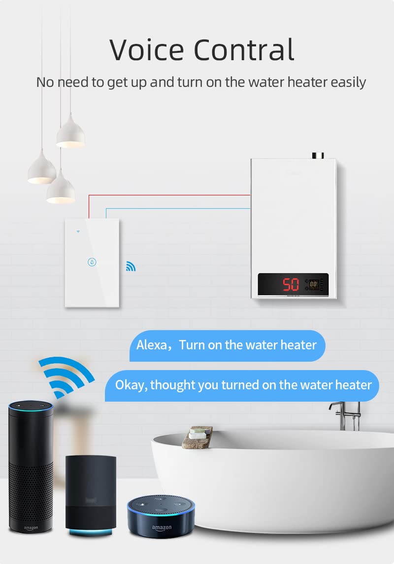Smart Light Switch with WiFi & Touch Control - HomeKit, Alexa, Google Assistant Compatible, No Hub Required, Glass Panel Design, 2 Gang, White | Perfect for Modern Homes & Smart Lighting Automation