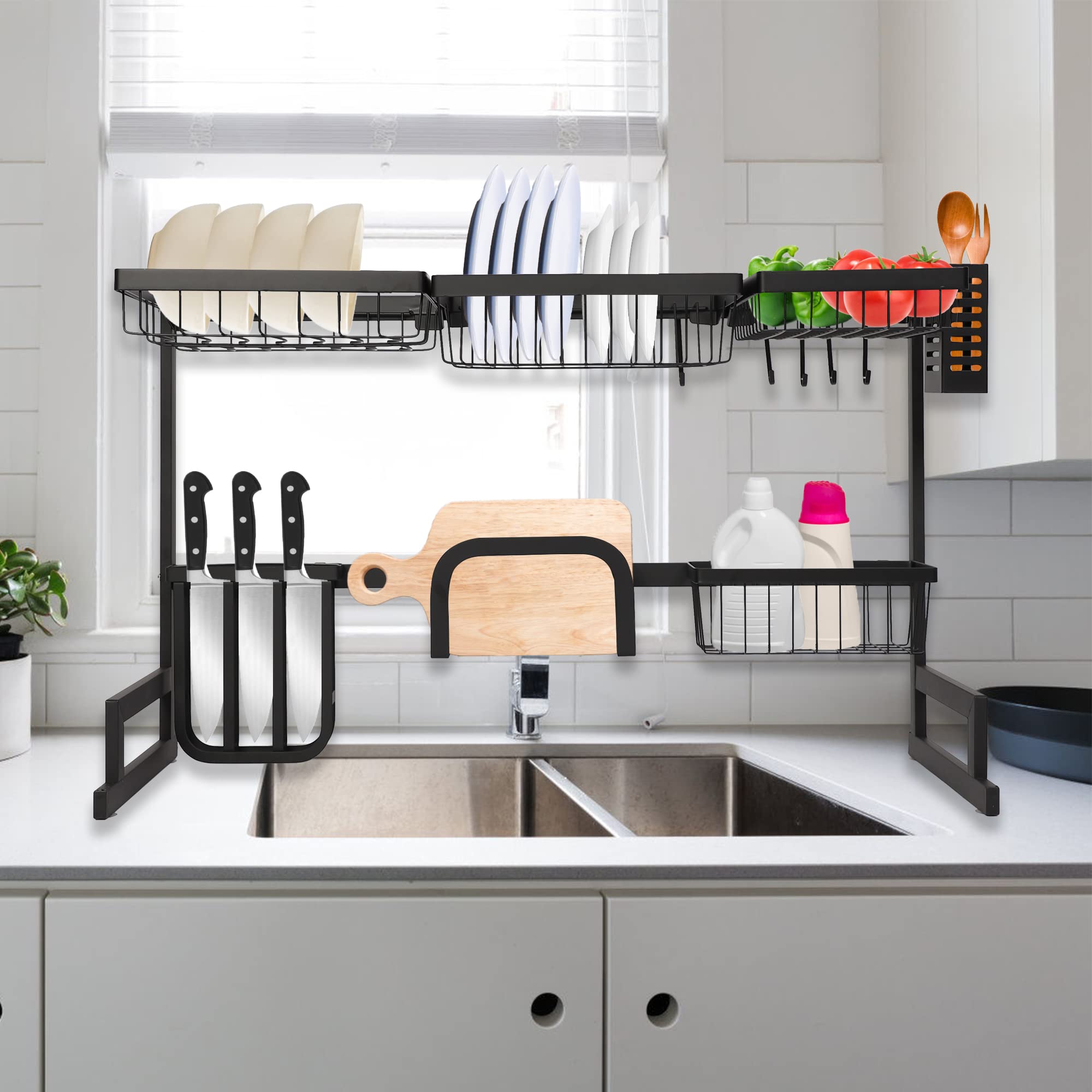 2-Tier Stainless Steel Over Sink Dish Drying Rack - 33.4