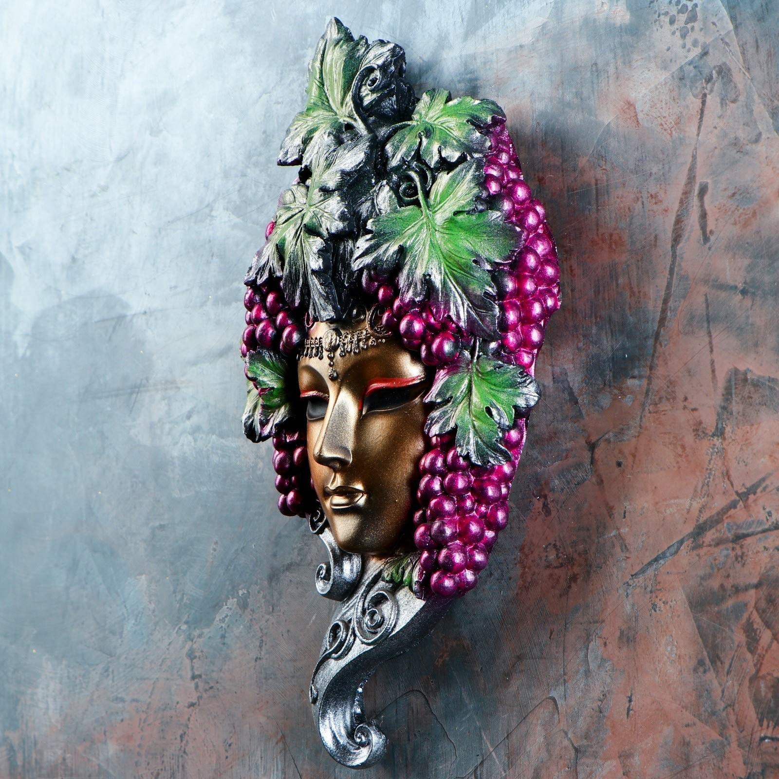 AEVVV Italian Style Decorative Wall Mask - Handcrafted Grape Ornament for Home Decor | Perfect for Living Room, Bedroom, or Wine Cellar Wall Art