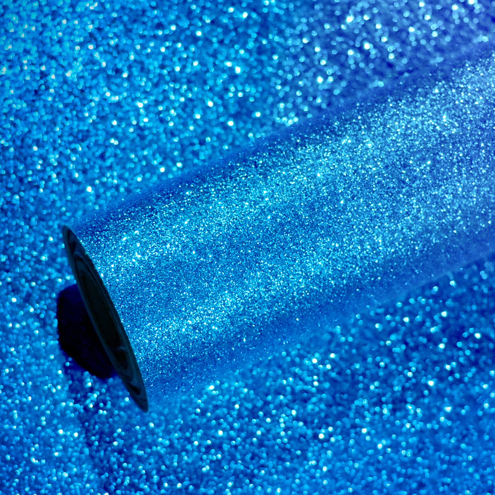 VEELIKE Blue Glitter Peel and Stick Wallpaper - 15.7''x354'' Self-Adhesive Removable Contact Paper for Bedroom Walls, Cabinets, Dressers & Tables - Sparkly Blue Glitter Fabric Roll for Home Decor, DIY Projects & Room Makeovers