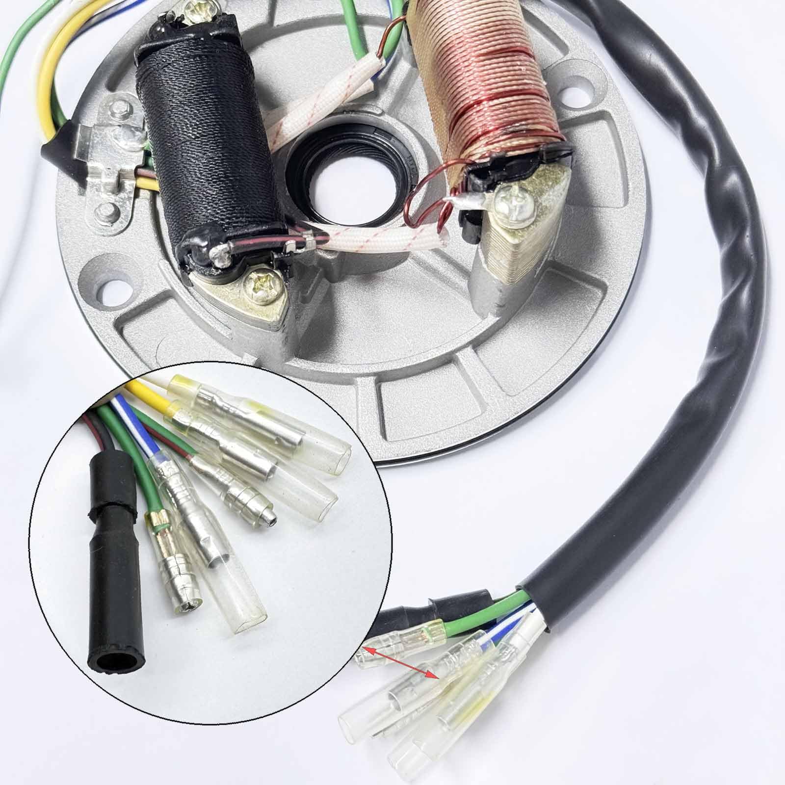 QISF 2 Coil Ignition Magneto Stator Plate for 50cc 70cc 90cc 110cc 125cc ATV Quad Dirt Bike - Compatible with Taotao Kazuma SSR Baja - Includes 24mm & 27mm Magneto Flywheel & GY6 Puller - ATV Scooter Repair Tool for Off-Road Maintenance & Engine Tuning