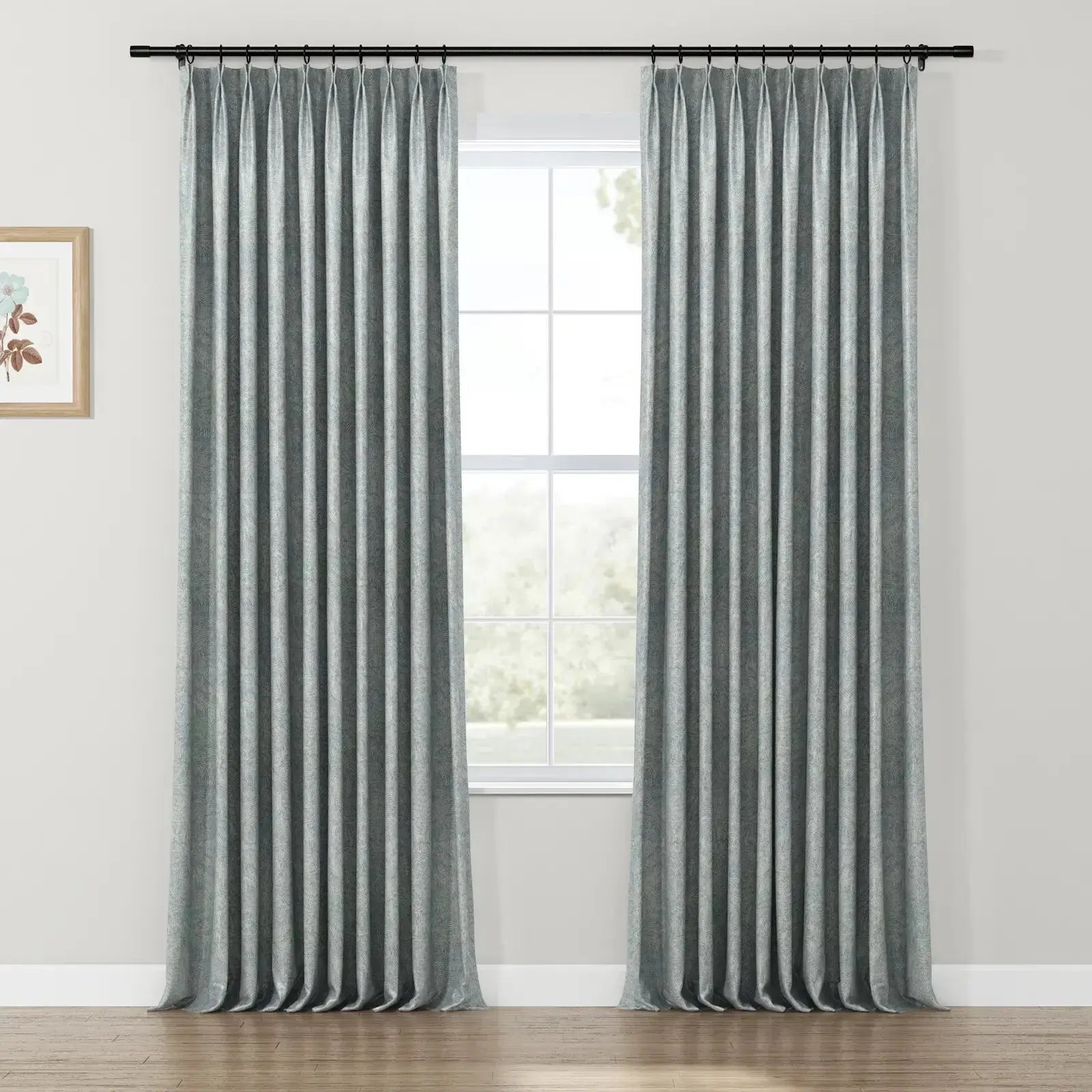 Lydia Rib Jacquard Curtains - Elegant Pleated Window Drapes for Living Room & Bedroom - Blackout Thermal Insulated Sheer Panels for Home Decor