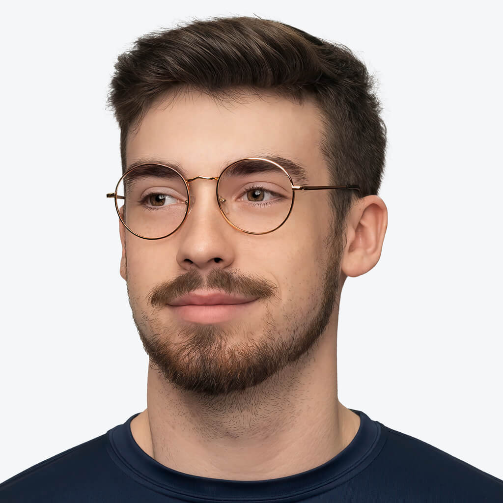 ScreenTime Elton Blue Light Blocking Computer Glasses - Gold Frame with Prescription Lenses for Eye Strain Relief - Perfect for Gaming, Office Work & Digital Screen Use