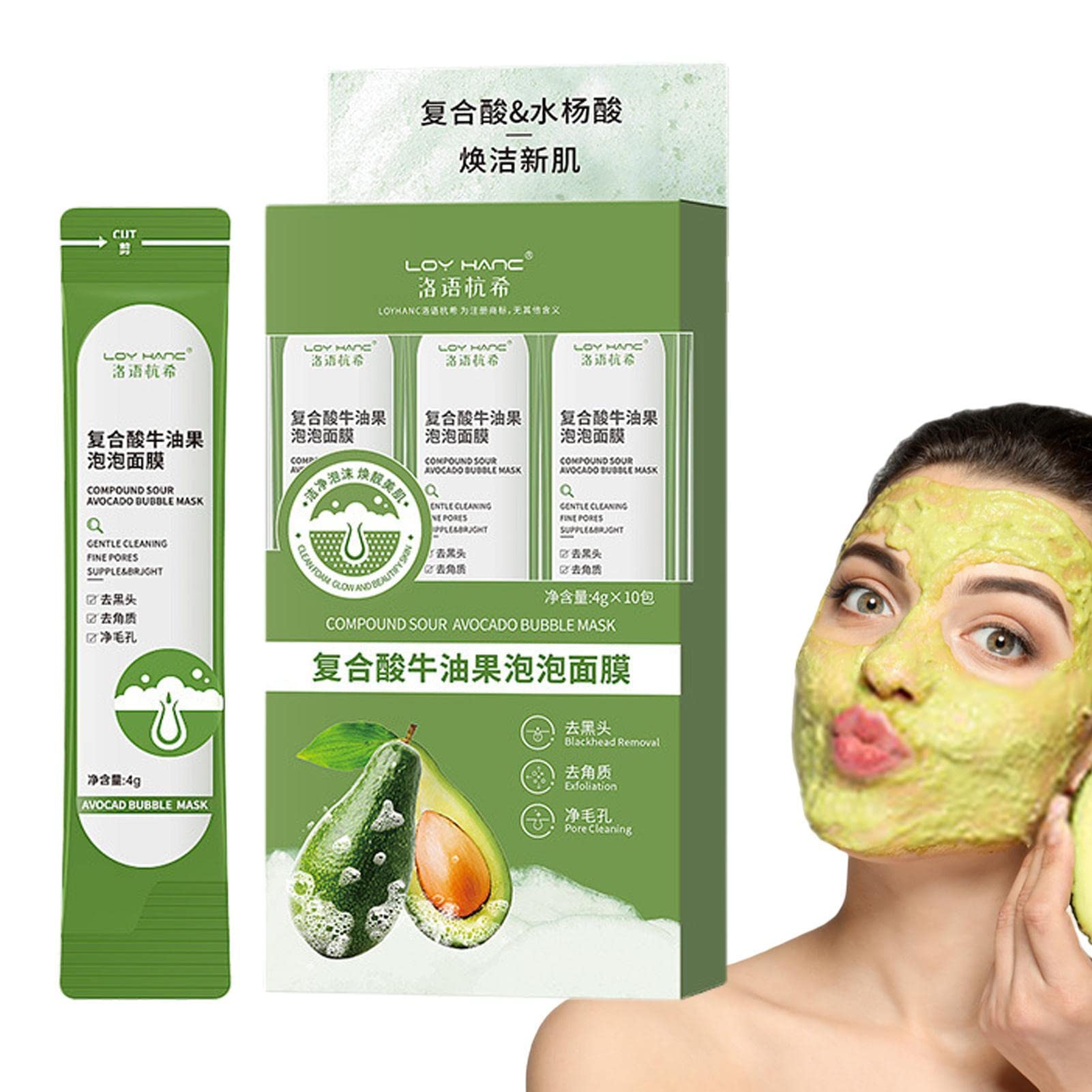 Purifying Clay Cleanser | Pure Avocado Bubble Mud Facial Mask - Deep Pore Cleansing for Blackhead Removal, Oil Control & Brightening | Reduces Dark Spots & Promotes Radiant Skin | Ideal for Daily Skincare Routine & Spa Treatments