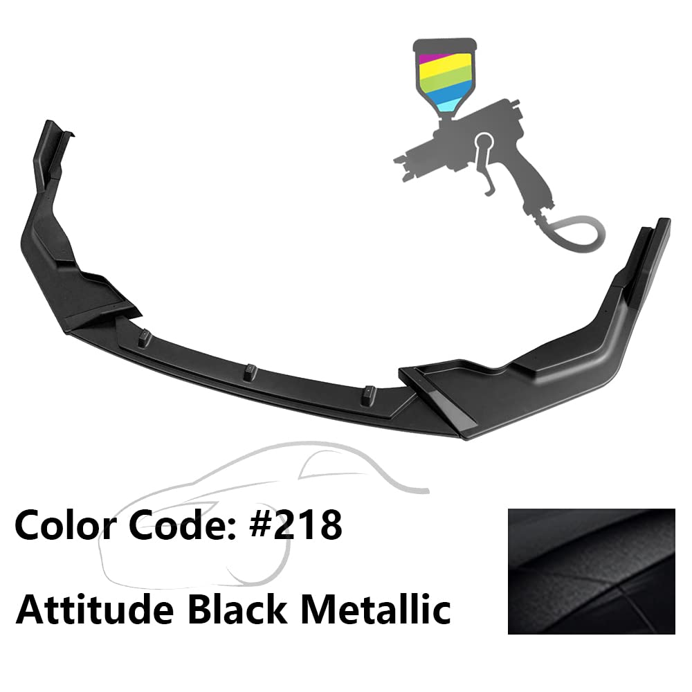 IKON MOTORSPORTS Front Bumper Lip for 2020-2024 Toyota Corolla SE XSE | PP Material Painted Spoiler in #218 Attitude Black Metallic | Enhances Aerodynamics & Sporty Look for Street Racing & Car Shows