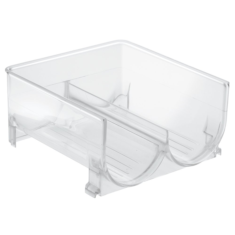 InterDesign Stackable Wine Storage Rack - Clear 2-Bottle Organizer for Refrigerator or Kitchen Countertops | Space-Saving Wine Bottle Holder for Small Kitchens, Bars & Dining Rooms
