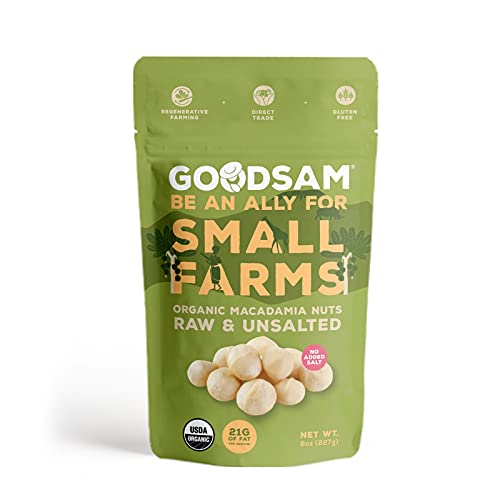 Organic Macadamia Nuts Halves & Whole Blend - Raw, Unsalted, Non-GMO, Vegan, Gluten-Free, Keto Friendly - 8oz - Direct Trade from Regenerative Farms - Perfect for Snacking, Baking & Healthy Recipes