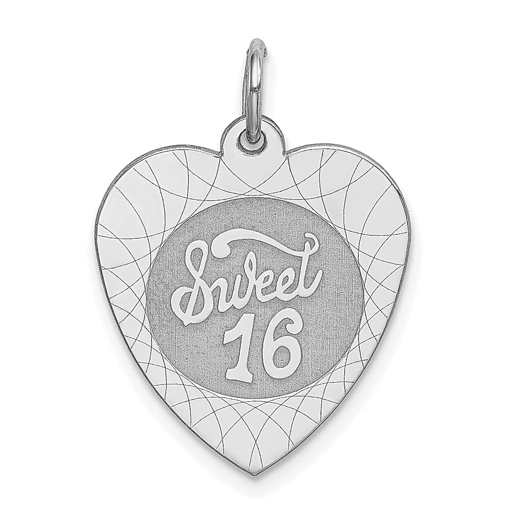 925 Sterling Silver Sweet 16 Birthday Necklace - Heart Disc Charm Pendant for Women | 16th Birthday Gift for Girls | Special Occasion Jewelry | Perfect for Sweet Sixteen Parties & Milestone Celebrations