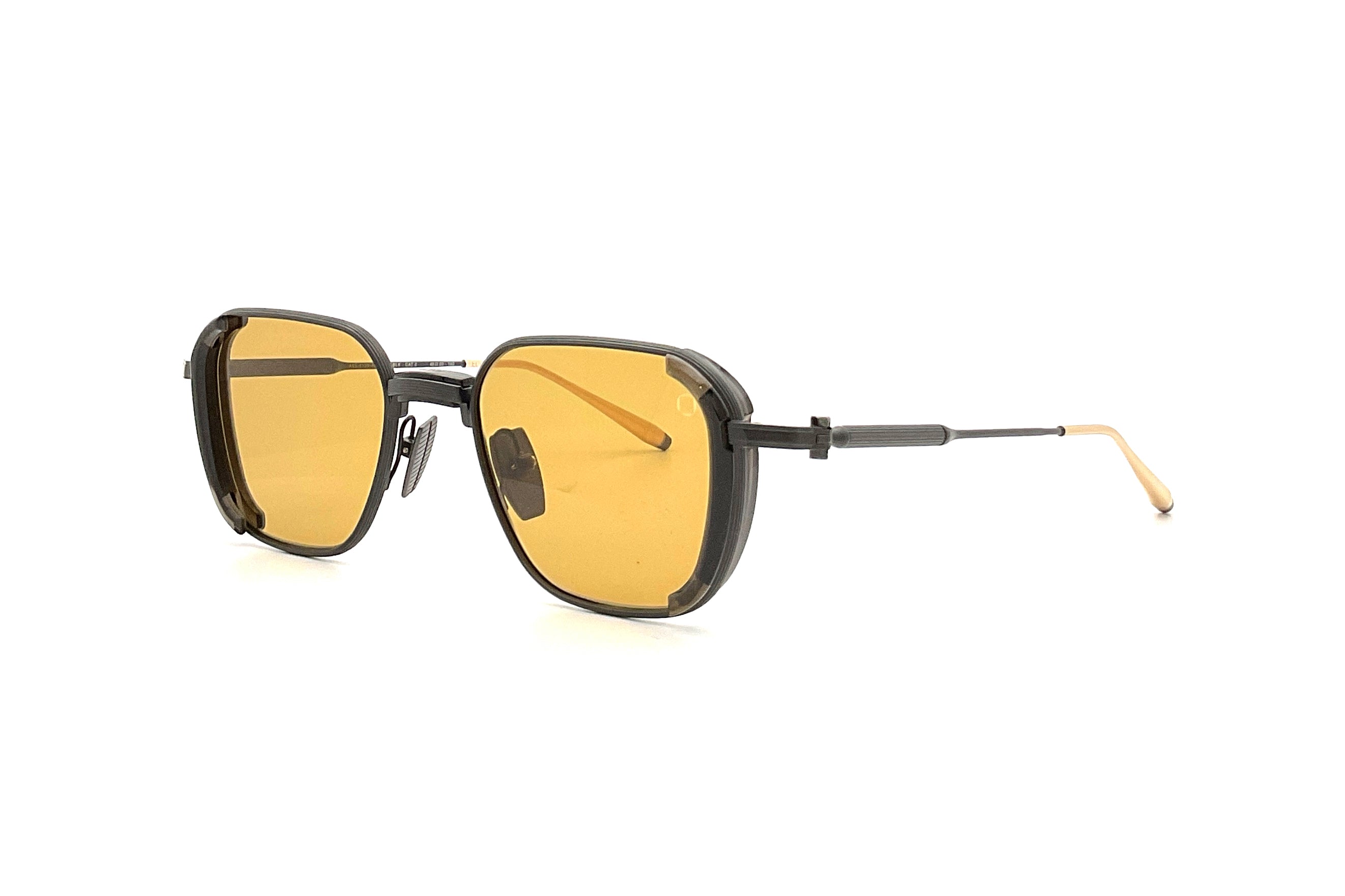 Akoni Eclipse Sunglasses - Crystal Black & Brushed Black with 12k Gold Accents - Stylish UV Protection Shades for Outdoor Activities, Driving, and Fashion