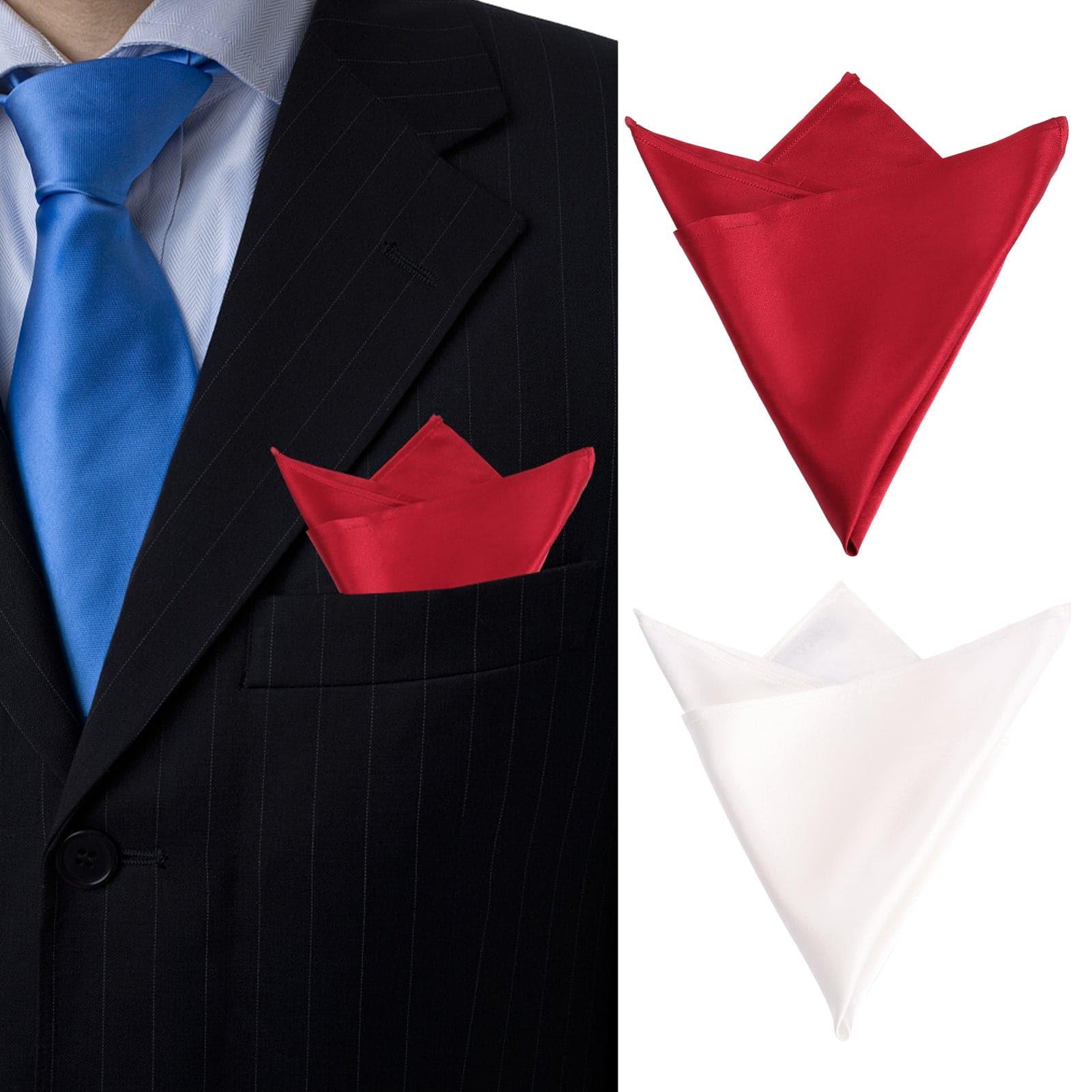 Premium Silk Pocket Squares for Men - 2-Piece Set - Elegant Formal & Wedding Accessories - Perfect for Suits, Tuxedos & Special Occasions