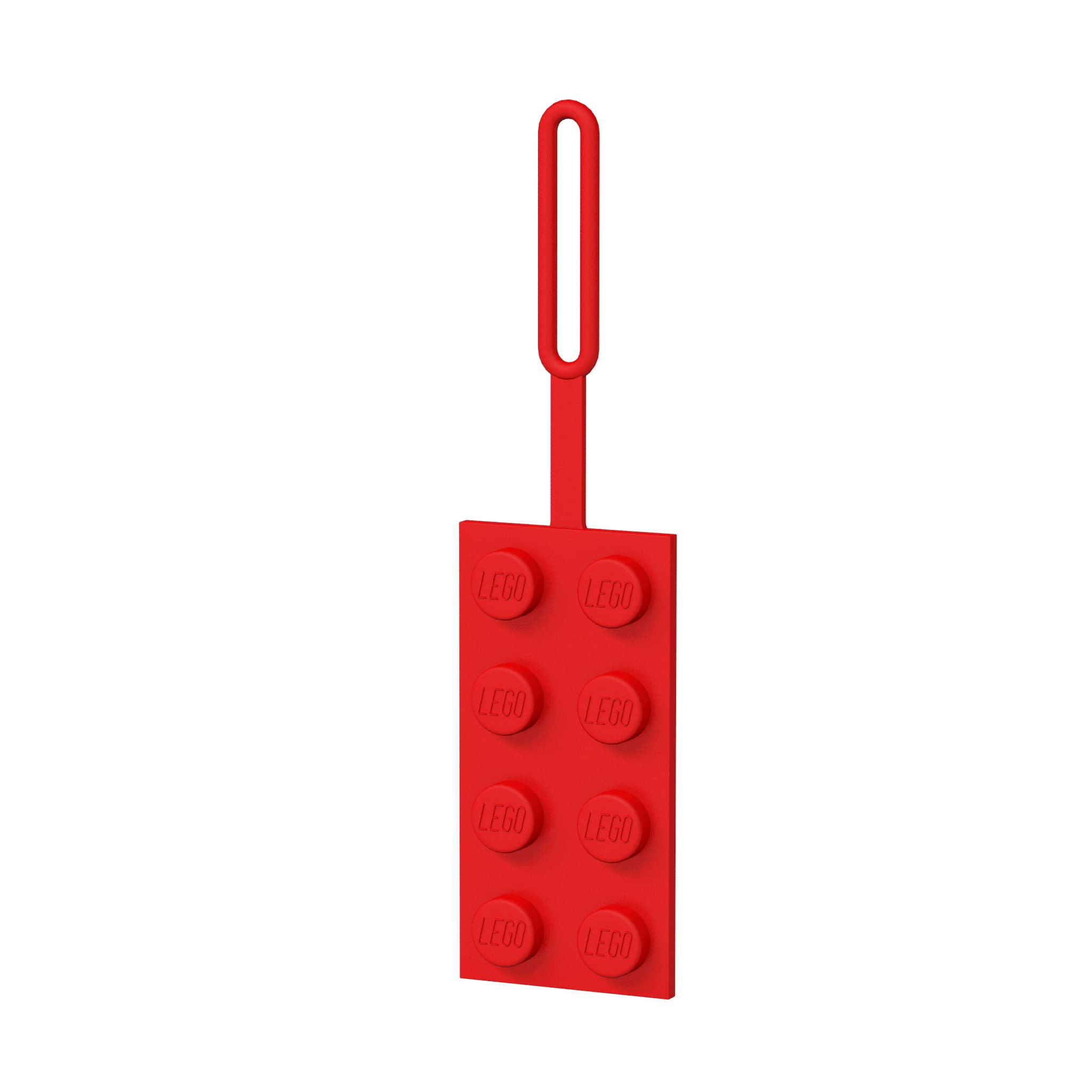 LEGO 2x4 Silicone Luggage Tag - Red Brick Design Travel Accessory for Suitcases, Backpacks & Carry-Ons - Durable & Customizable Name Tag for Kids & Adults