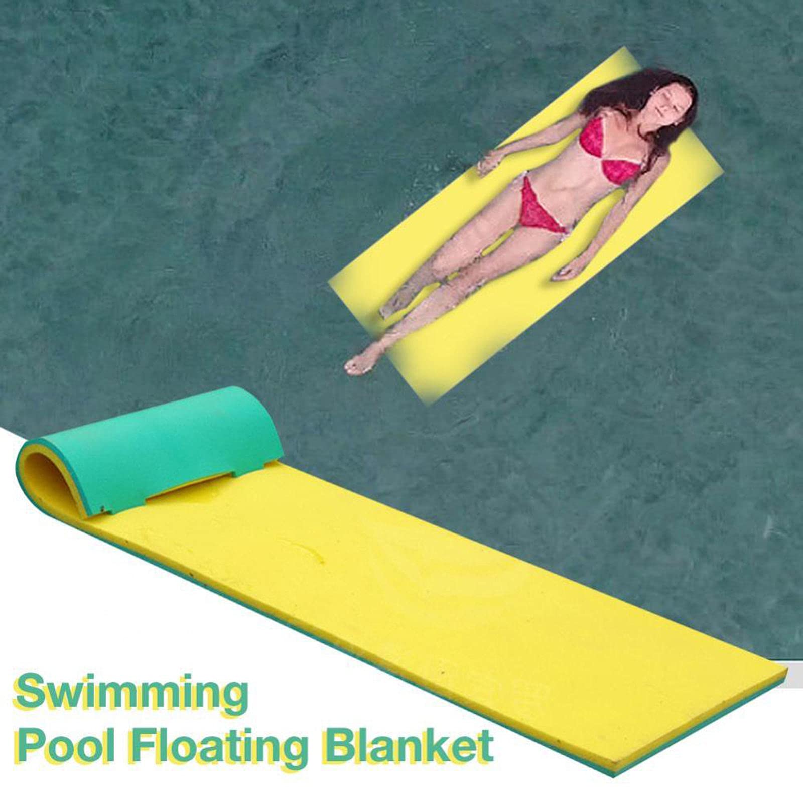 Best Floating Water Mat for Kids - 110x40x2.2cm Comfortable Smooth Pool Float Pad, Durable Swimming Foam Mattress for Lake, Pool & Ocean - Green - Perfect for Summer Fun, Beach Parties & Family Water Activities