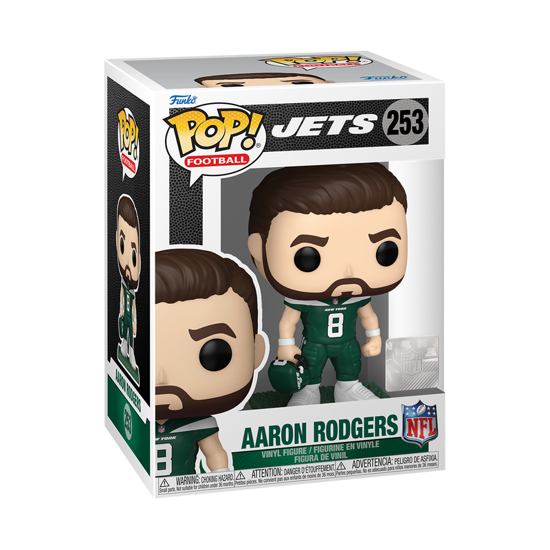Aaron Rodgers Funko Pop NFL 253 - Green Bay Packers Collectible Vinyl Figure for Football Fans & Sports Memorabilia Collectors - Perfect for Display, Gifts, and Game Room Decor