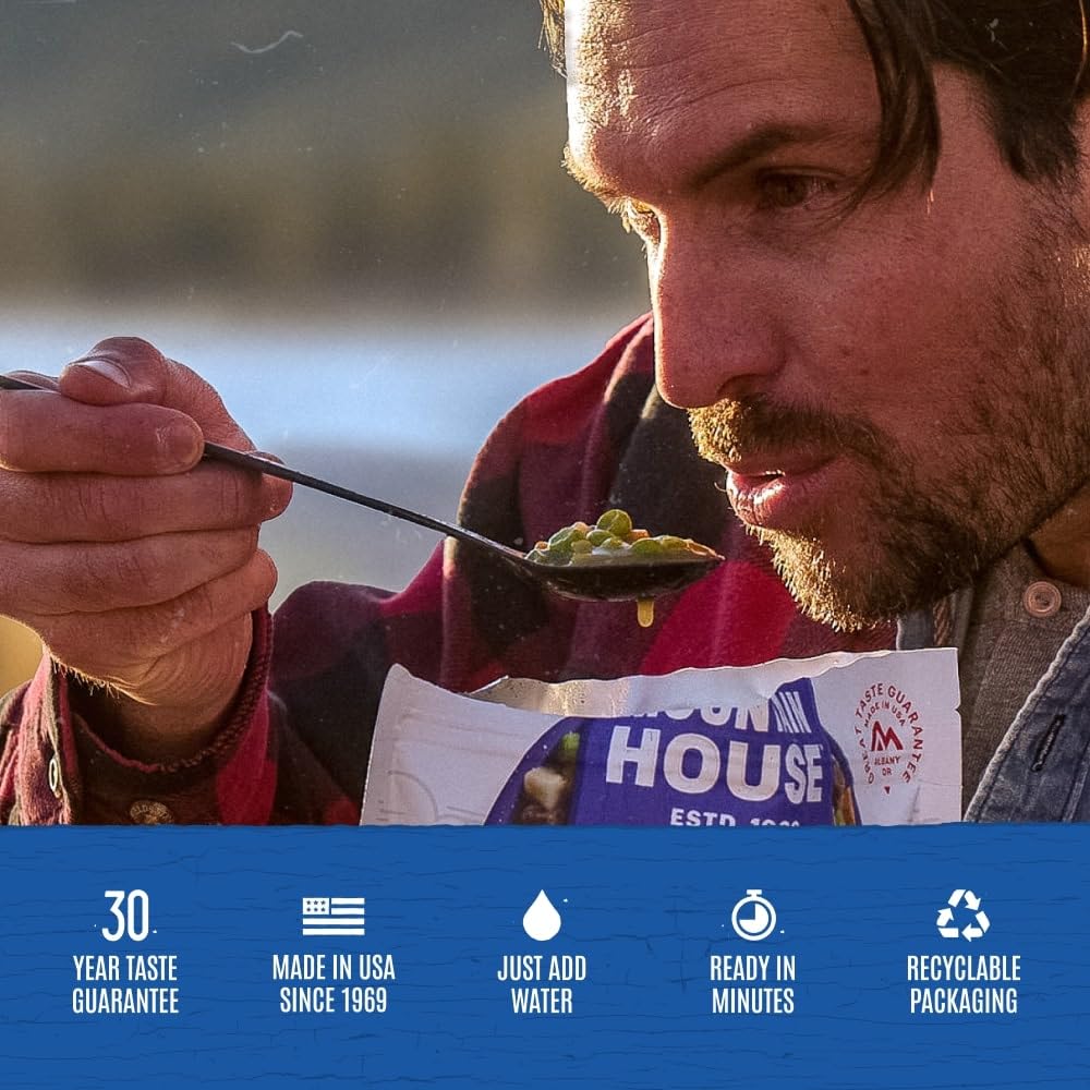Mountain House Freeze Dried Chicken & Mashed Potatoes - Gluten-Free Backpacking & Camping Food (2 Servings) | Lightweight Emergency Meal for Hiking, Travel & Outdoor Adventures
