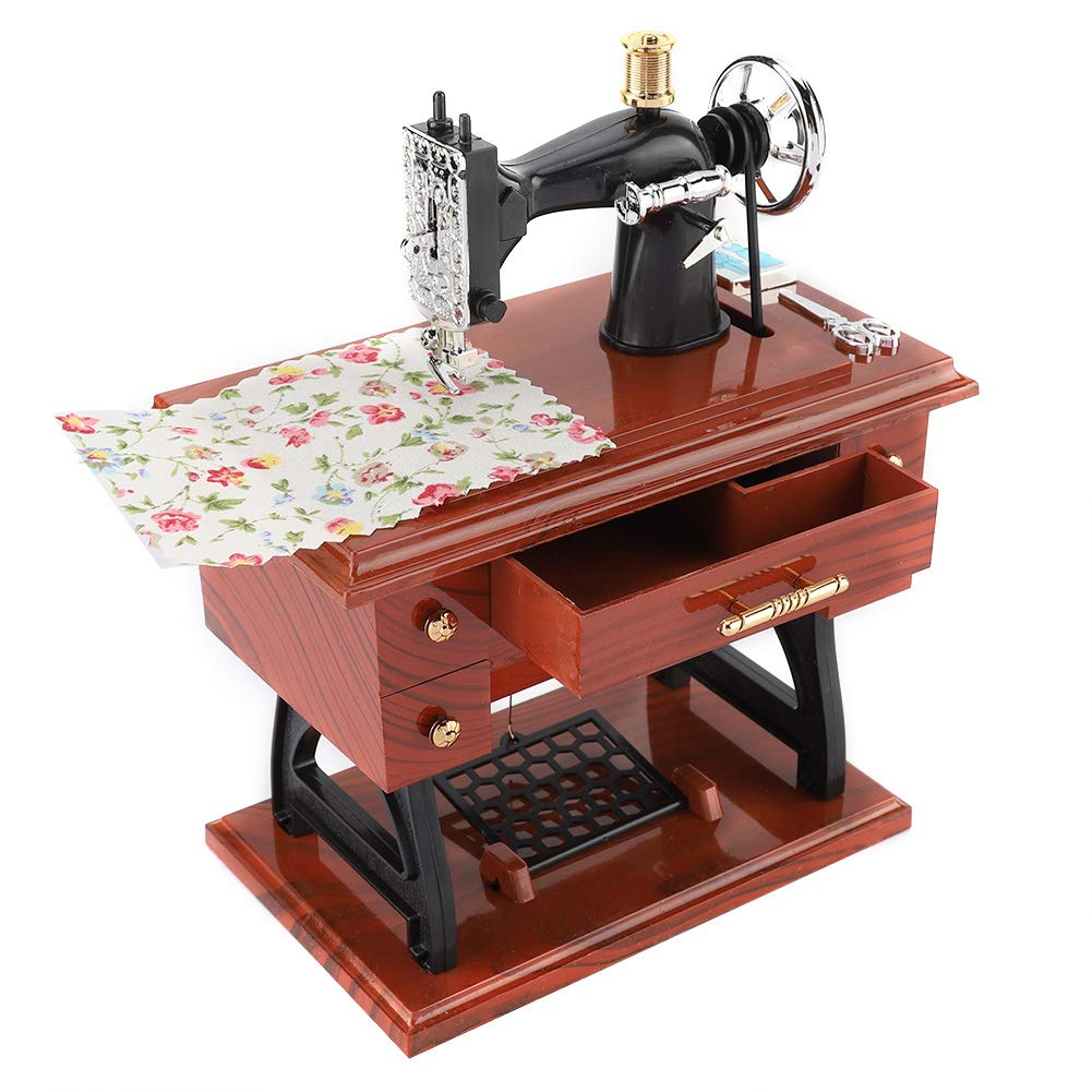 Agatige Retro Music Box - Mini Sewing Machine Gift for Mom, Home Decor & Music Lover