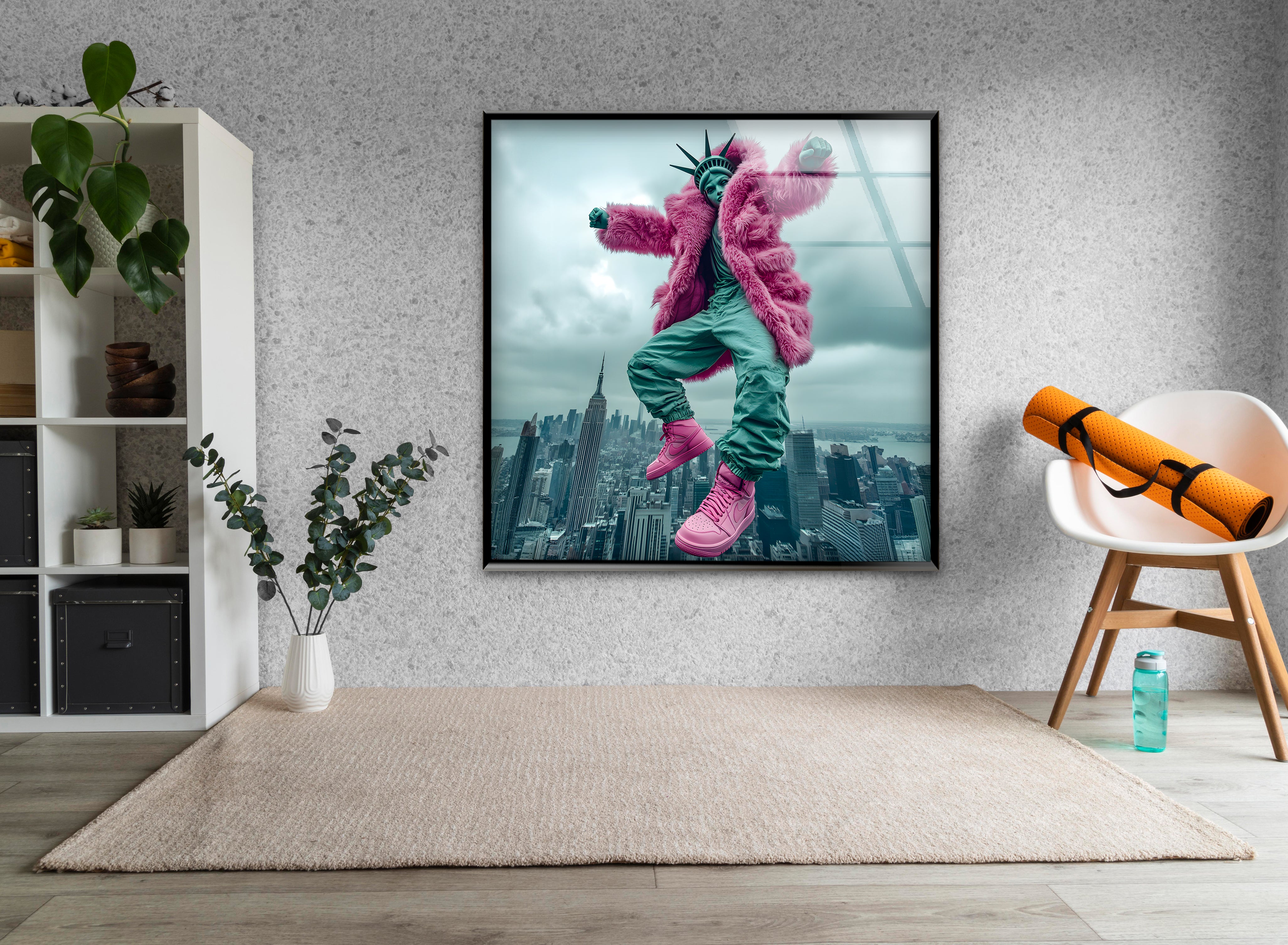 Modern Glass Wall Art - Handcrafted Abstract Design for Home & Office Decor | Perfect for Living Room, Bedroom, or Workspace