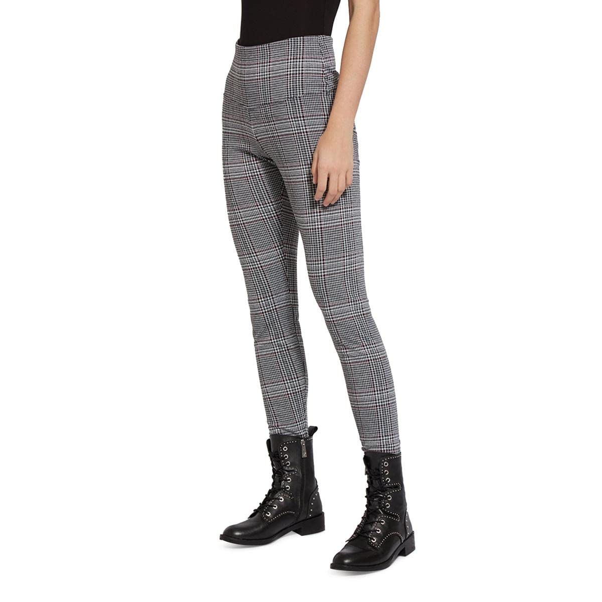 Lysse Signature Ponte Jacquard Leggings - Bonfire Plaid Print - Size XL (28) - High Waisted Stretchy Workout Yoga Pants for Women - Perfect for Gym, Lounge & Everyday Wear