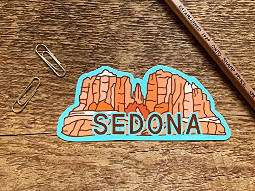 Sedona Cathedral Rock Vinyl Sticker - Waterproof Decal for Laptops, Cars, Windows - Perfect for Travel Enthusiasts & Nature Lovers