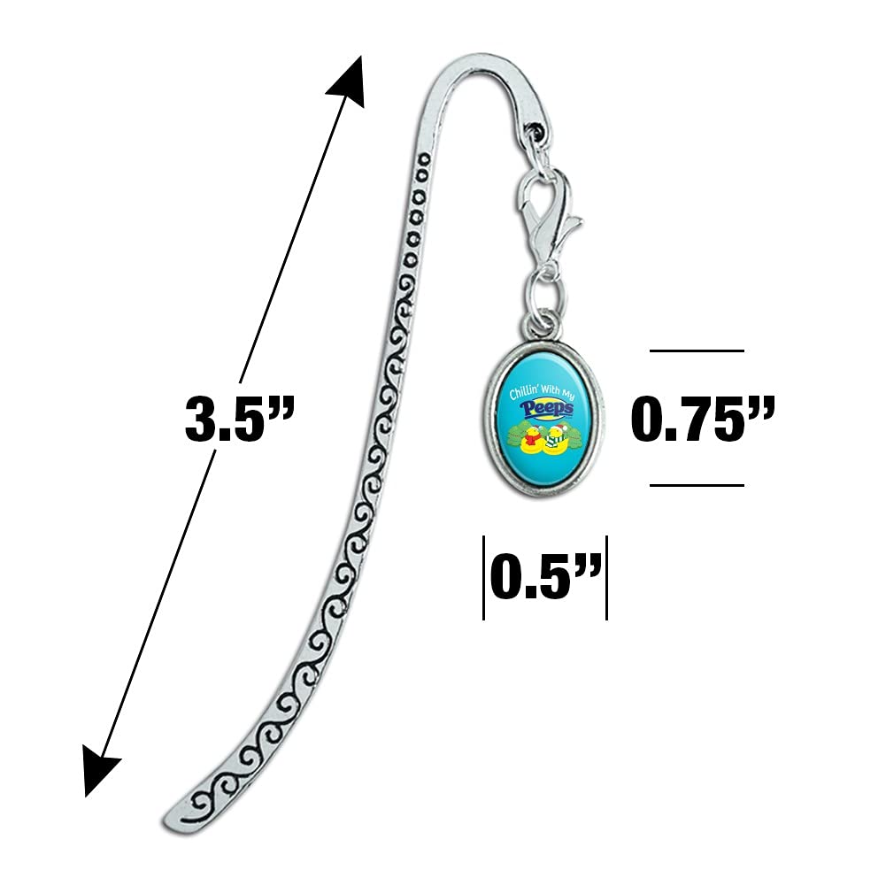 Christmas Holiday Metal Bookmark with Oval Charm - Perfect Gift for Book Lovers, Peeps Fans & Readers - Ideal for Gifting, Reading, Book Clubs & Stocking Stuffers